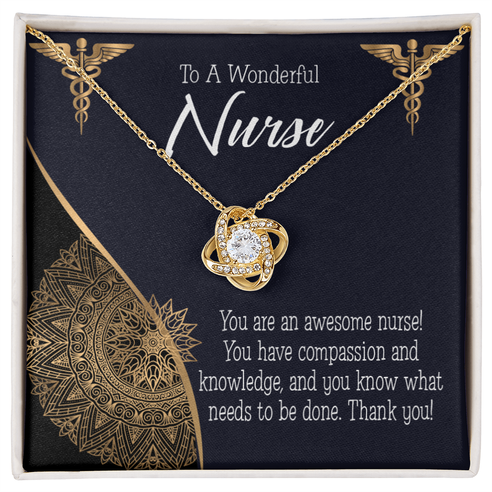 Awesome Nurse Healthcare Medical Worker Nurse Appreciation Gift Infinity Knot Necklace Message Card-Express Your Love Gifts