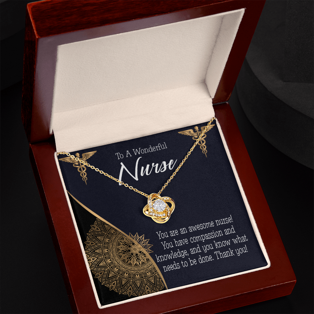 Awesome Nurse Healthcare Medical Worker Nurse Appreciation Gift Infinity Knot Necklace Message Card-Express Your Love Gifts