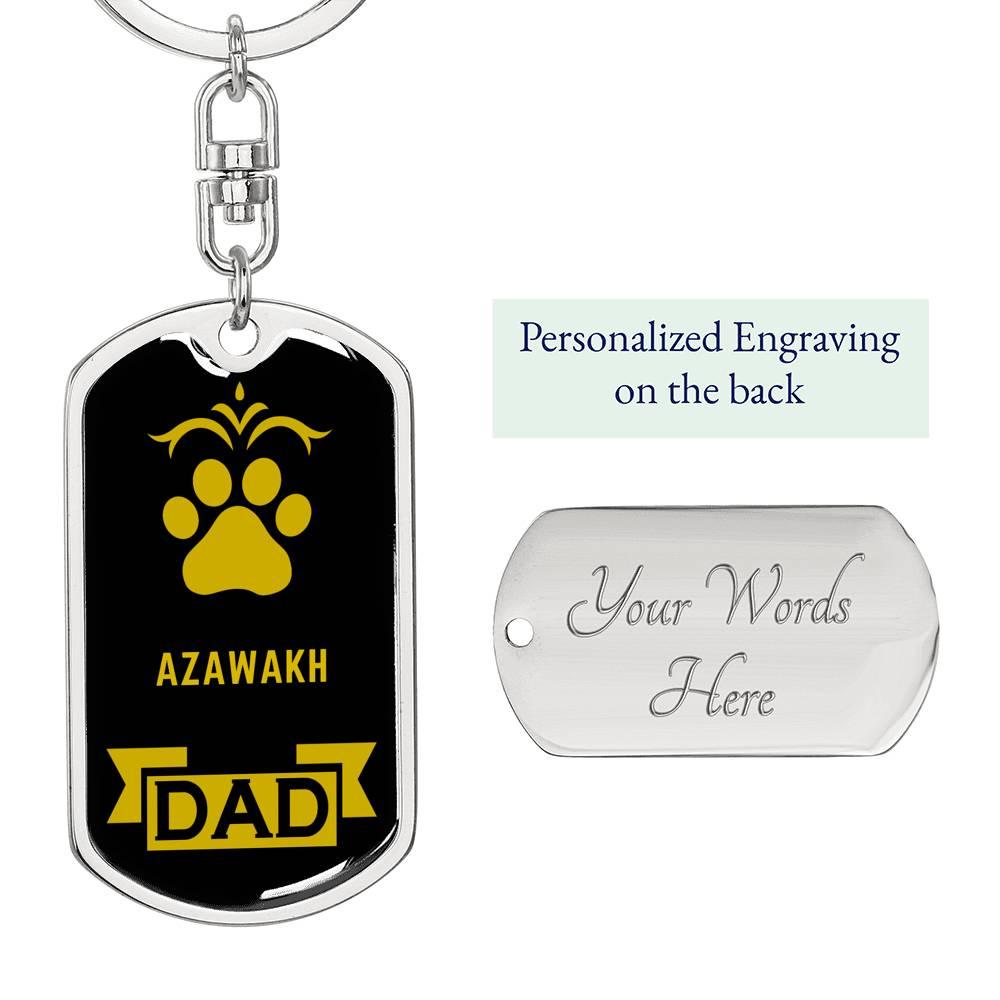 Azawakh Keychain Stainless Steel or 18k Gold-Express Your Love Gifts