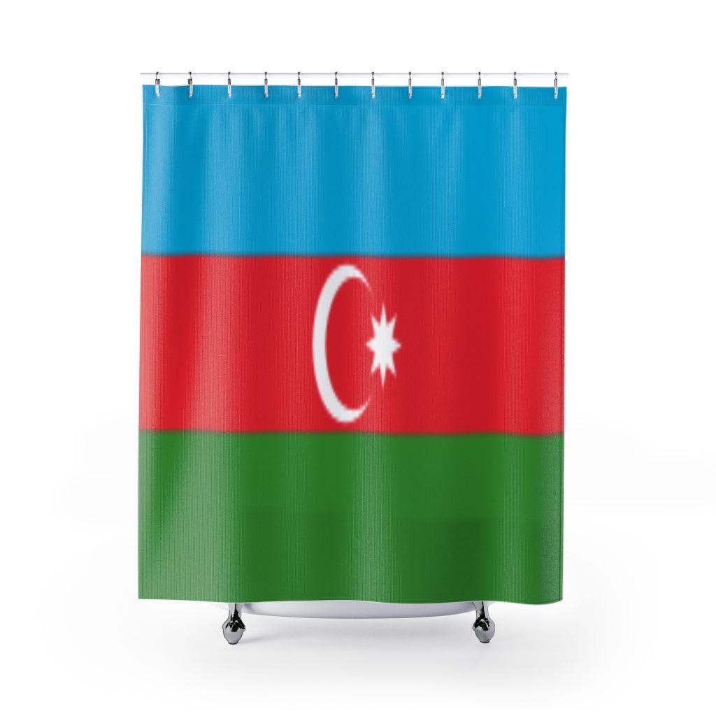 Azerbaijan Flag Stylish Design 71&quot; x 74&quot; Elegant Waterproof Shower Curtain for a Spa-like Bathroom Paradise Exceptional Craftsmanship-Express Your Love Gifts