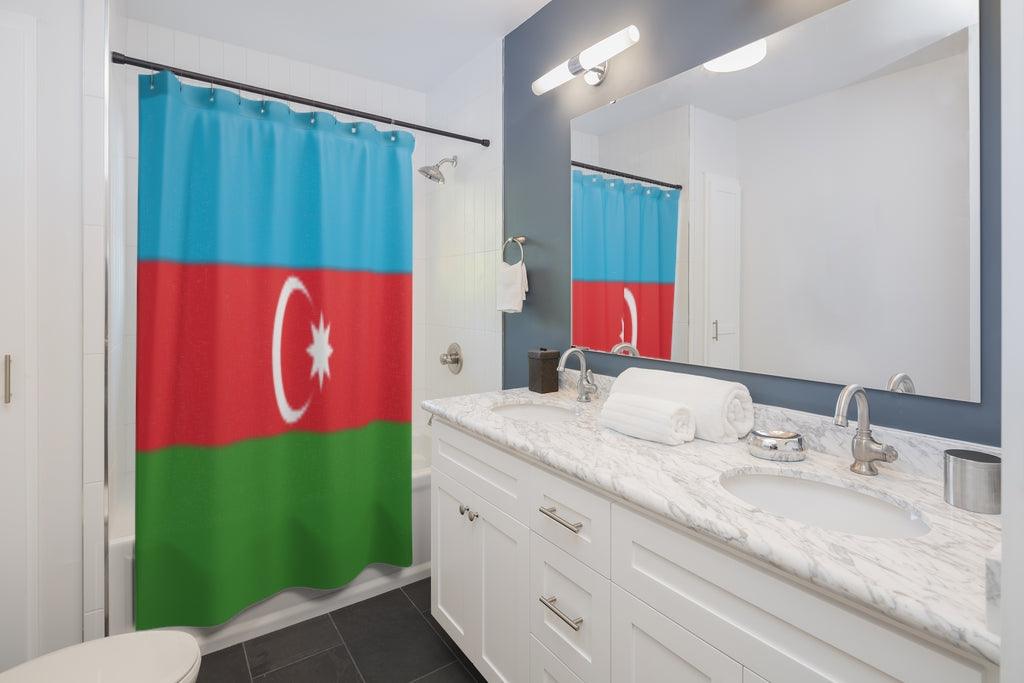 Azerbaijan Flag Stylish Design 71" x 74" Elegant Waterproof Shower Curtain for a Spa-like Bathroom Paradise Exceptional Craftsmanship-Express Your Love Gifts