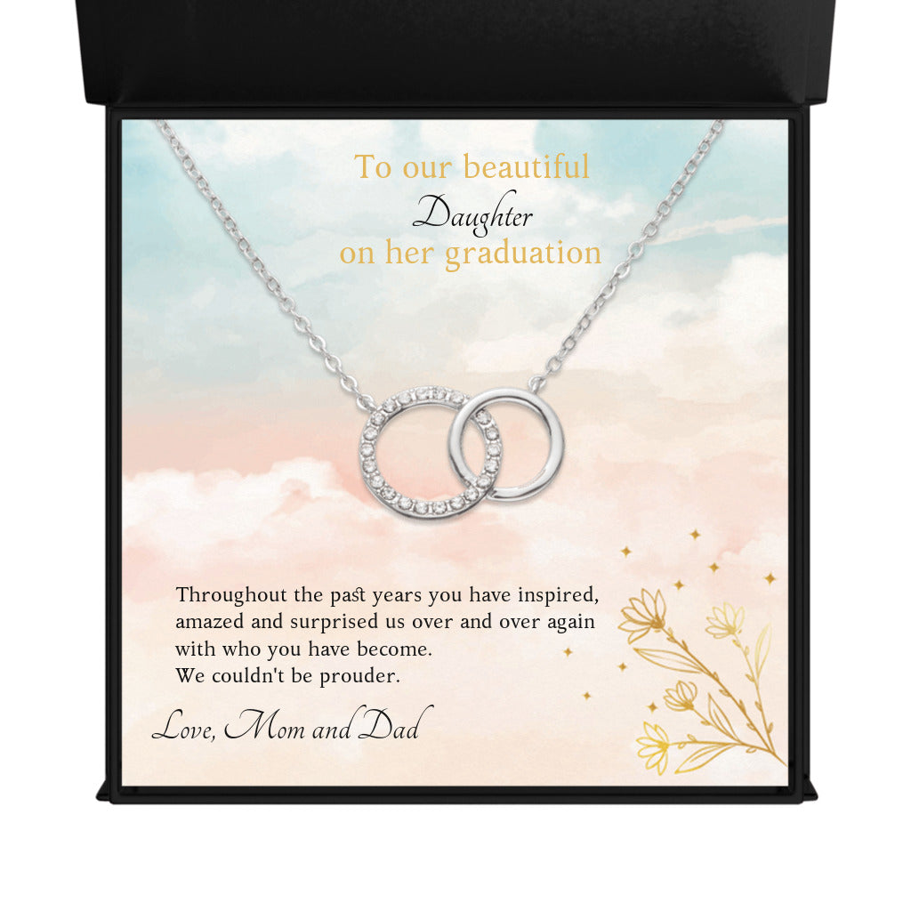 To Our Daughter From Mom &amp; Dad Graduation Endless Connection Interlocking Circles Necklace-Express Your Love Gifts