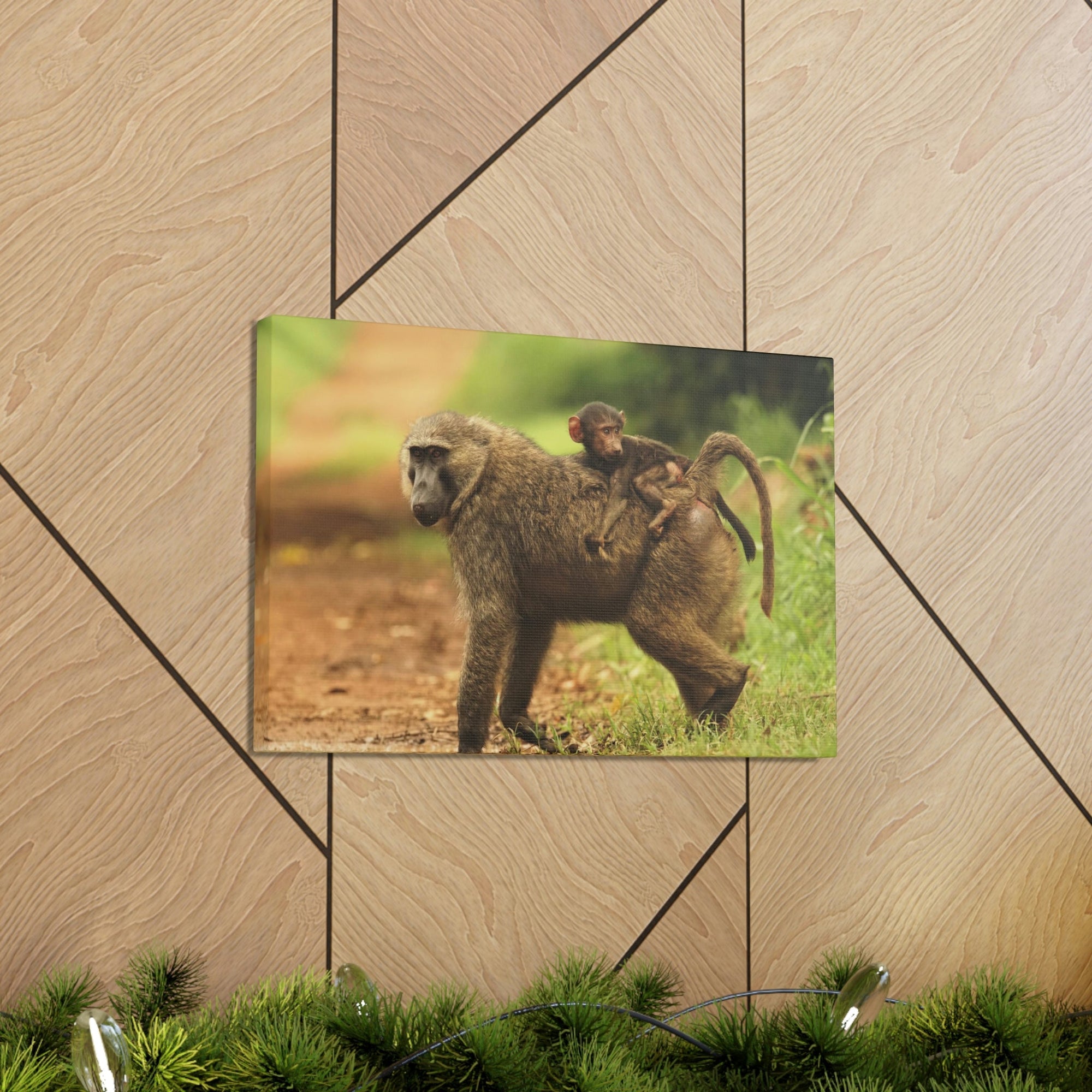 Scripture Walls Baboon Hunting Baboon on Hunt Print Animal Wall Art Wildlife Canvas Prints Wall Art Ready to Hang Unframed-Express Your Love Gifts