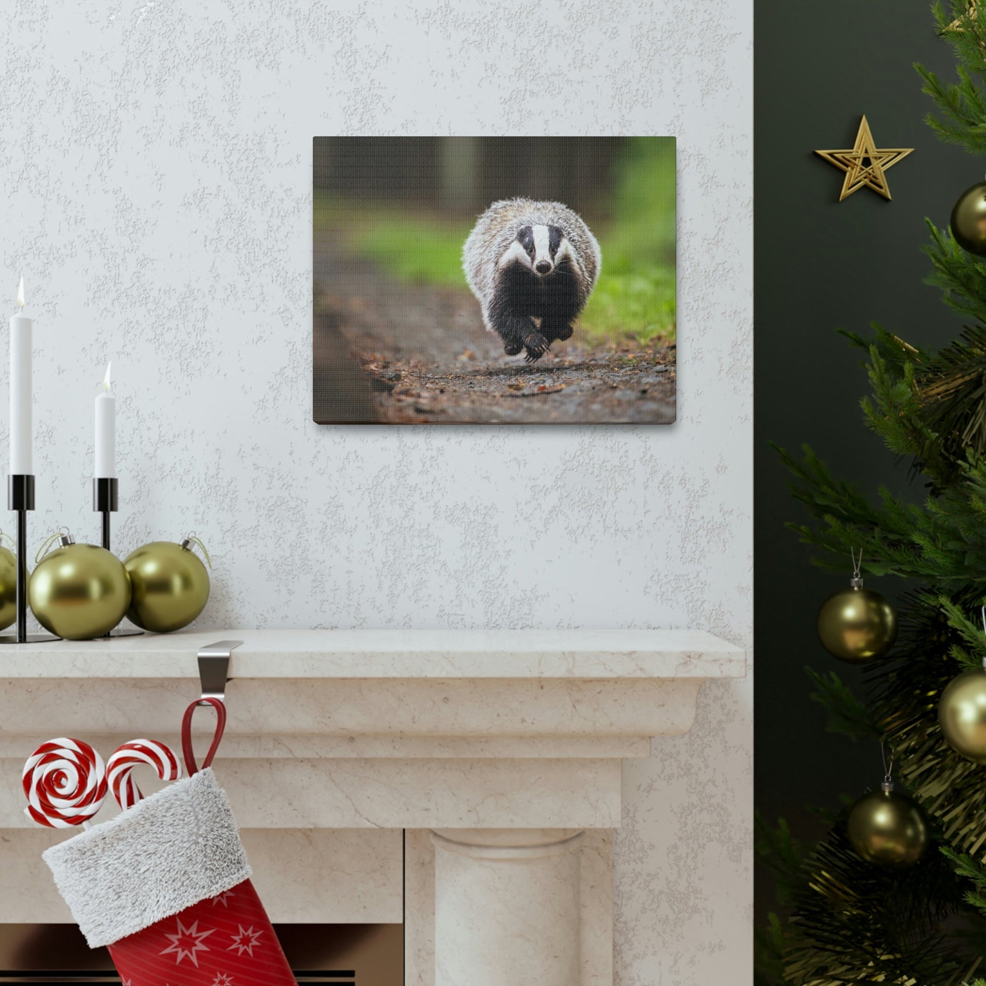 Scripture Walls Badger Hunting Badger on Hunt Print Animal Wall Art Wildlife Canvas Prints Wall Art Ready to Hang Unframed-Express Your Love Gifts