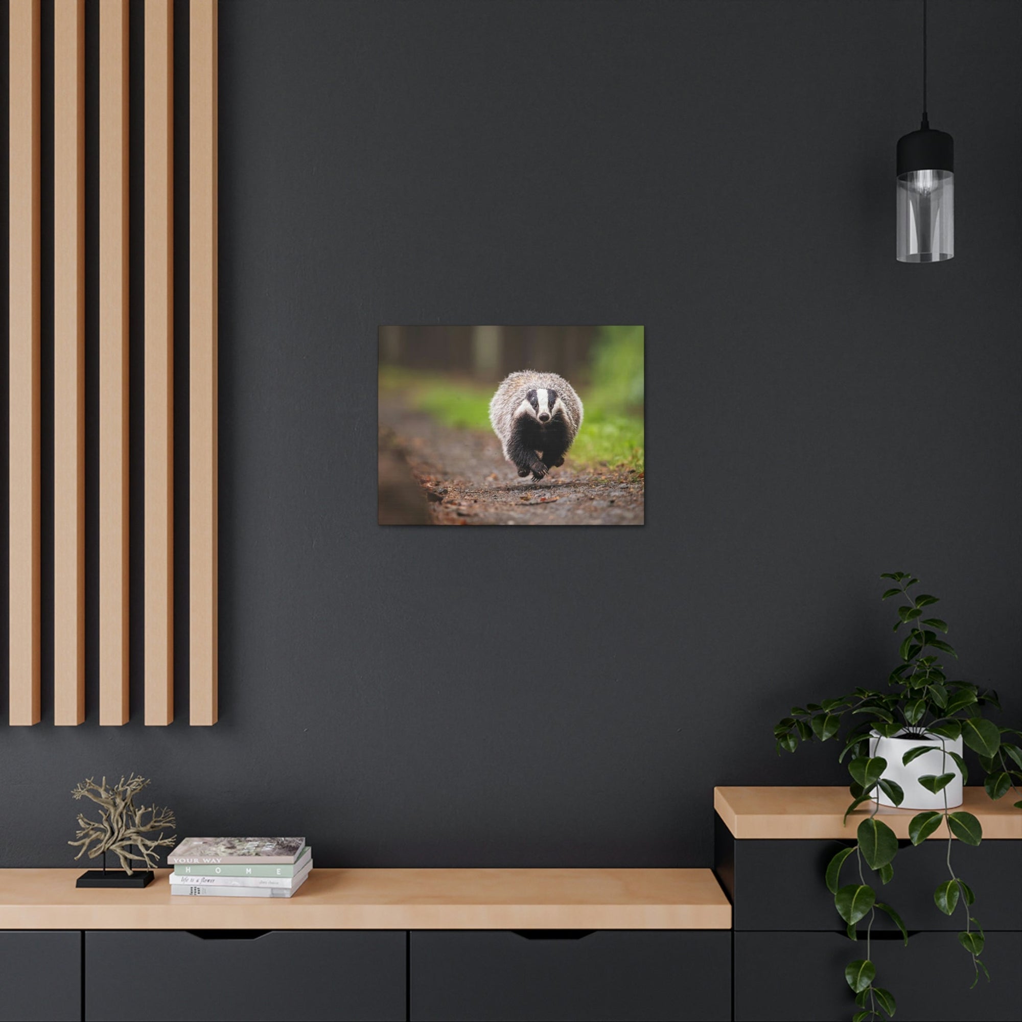 Scripture Walls Badger Hunting Badger on Hunt Print Animal Wall Art Wildlife Canvas Prints Wall Art Ready to Hang Unframed-Express Your Love Gifts