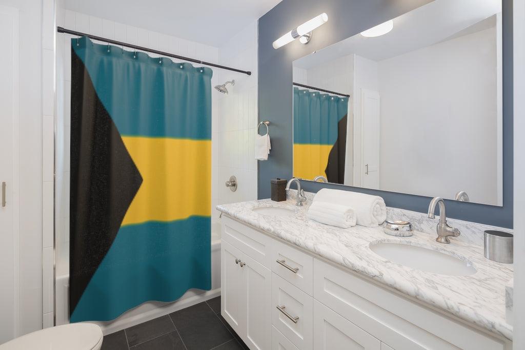 Bahamas Flag Stylish Design 71" x 74" Elegant Waterproof Shower Curtain for a Spa-like Bathroom Paradise Exceptional Craftsmanship-Express Your Love Gifts