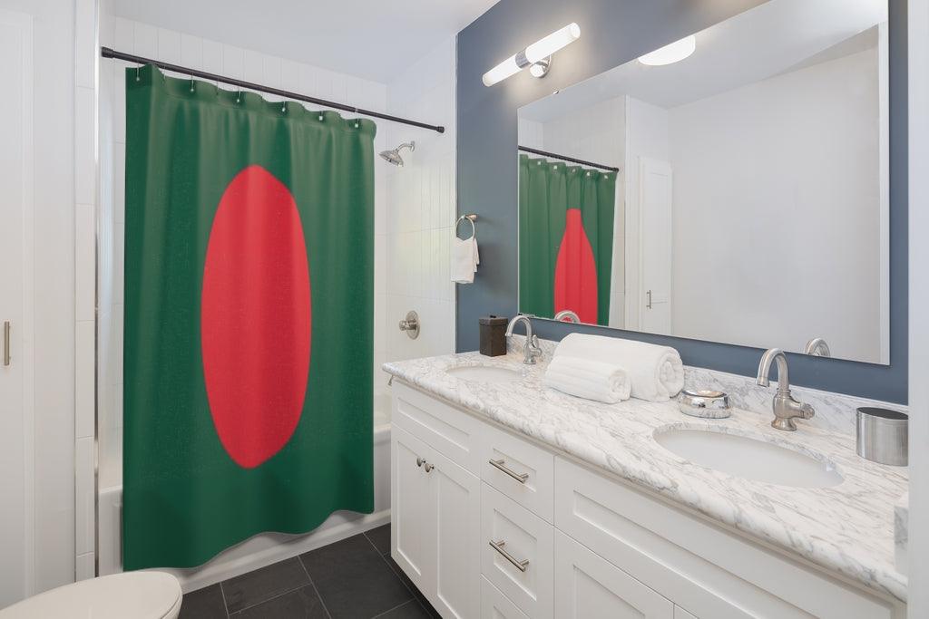 Bangladesh Flag Stylish Design 71" x 74" Elegant Waterproof Shower Curtain for a Spa-like Bathroom Paradise Exceptional Craftsmanship-Express Your Love Gifts