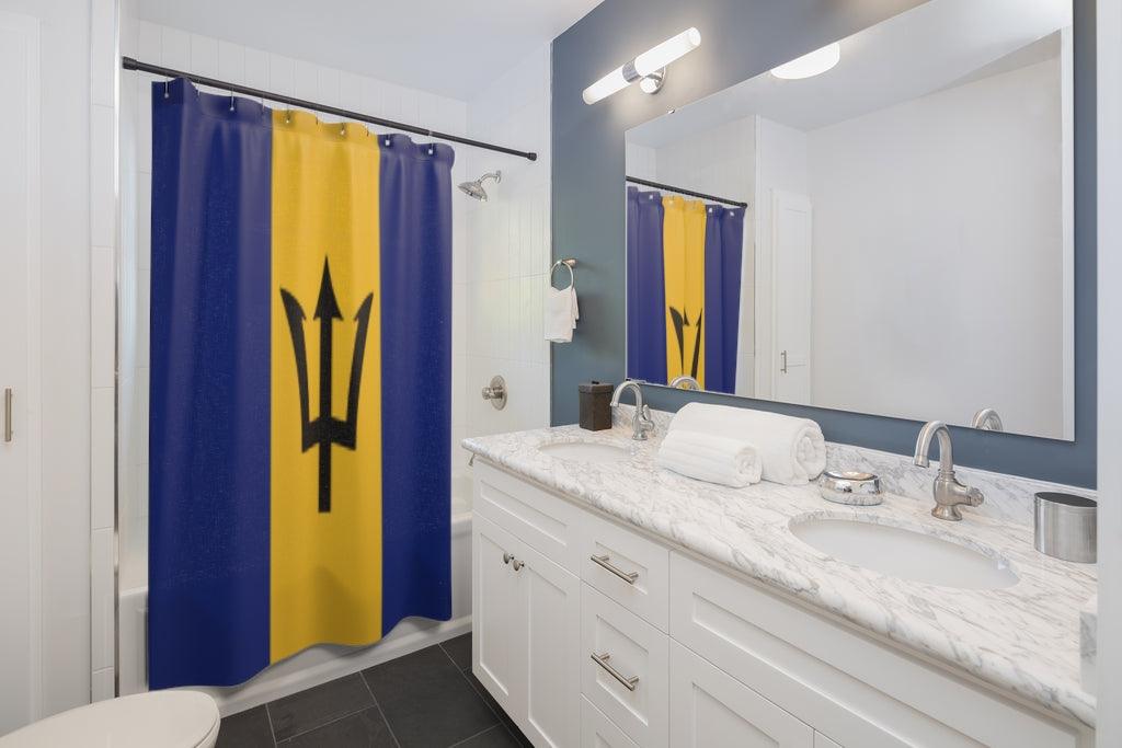 Barbados Flag Stylish Design 71" x 74" Elegant Waterproof Shower Curtain for a Spa-like Bathroom Paradise Exceptional Craftsmanship-Express Your Love Gifts