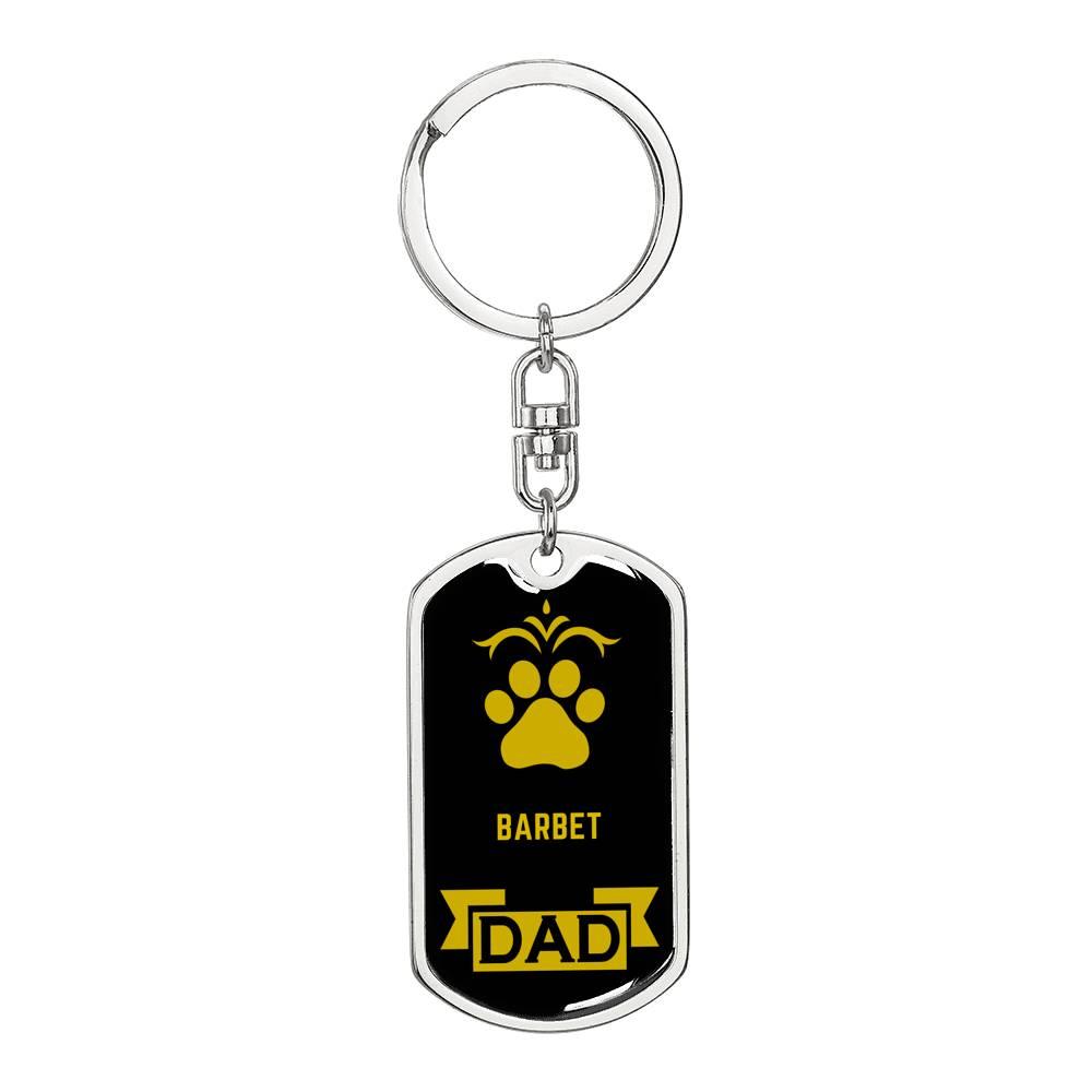 Barbet Keychain Stainless Steel or 18k Gold-Express Your Love Gifts