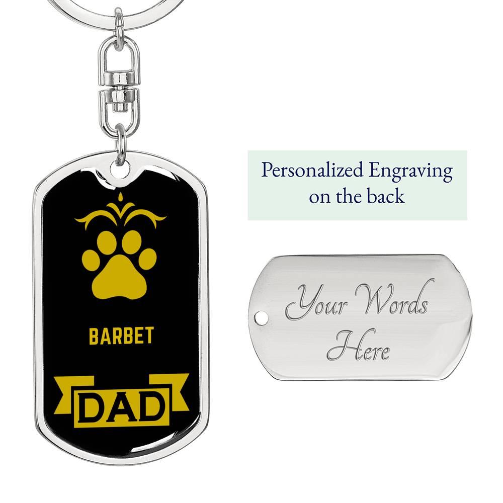 Barbet Keychain Stainless Steel or 18k Gold-Express Your Love Gifts