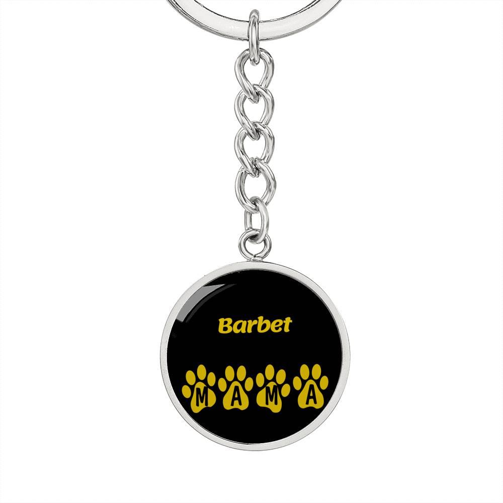 Barbet Mama Circle Keychain Stainless Steel or 18k Gold Dog Mom Pendant-Express Your Love Gifts