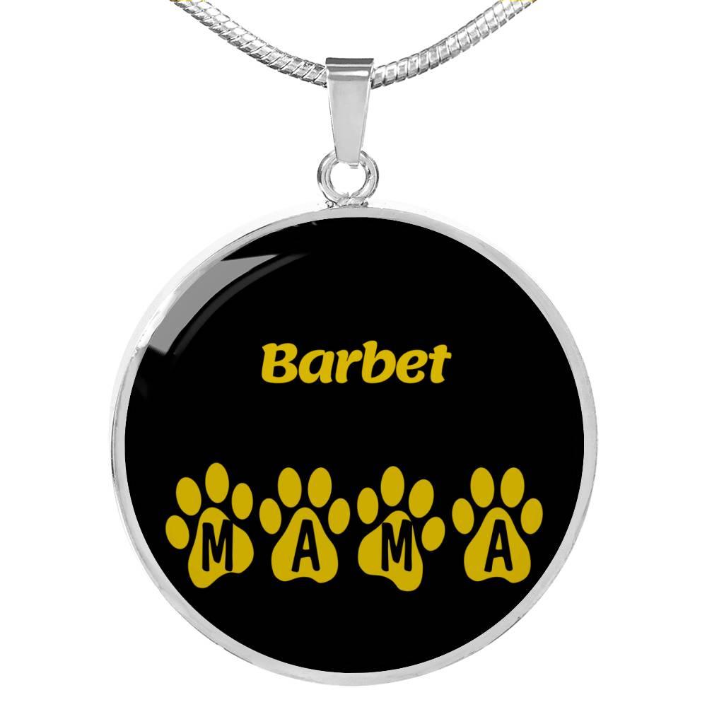 Barbet Mama Circle Necklace Stainless Steel or 18k Gold 18-22" Dog Owner Lover-Express Your Love Gifts