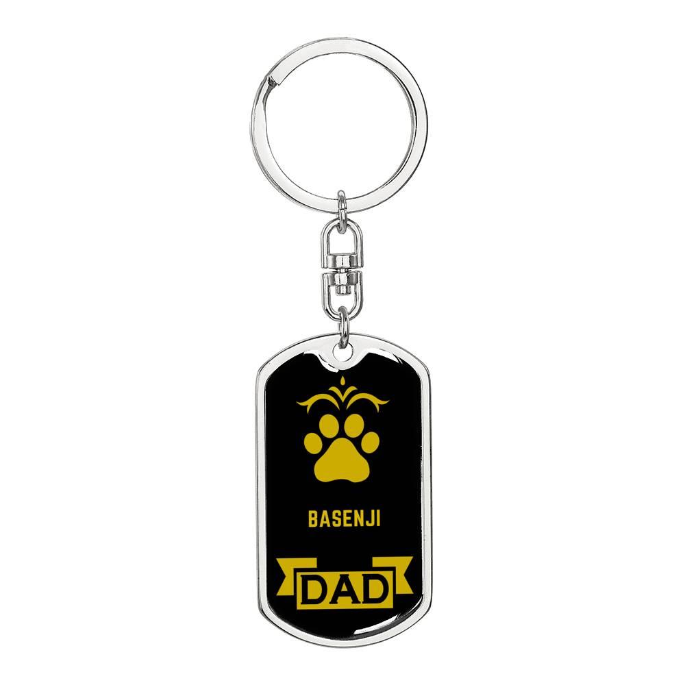 Basenji Keychain Stainless Steel or 18k Gold-Express Your Love Gifts