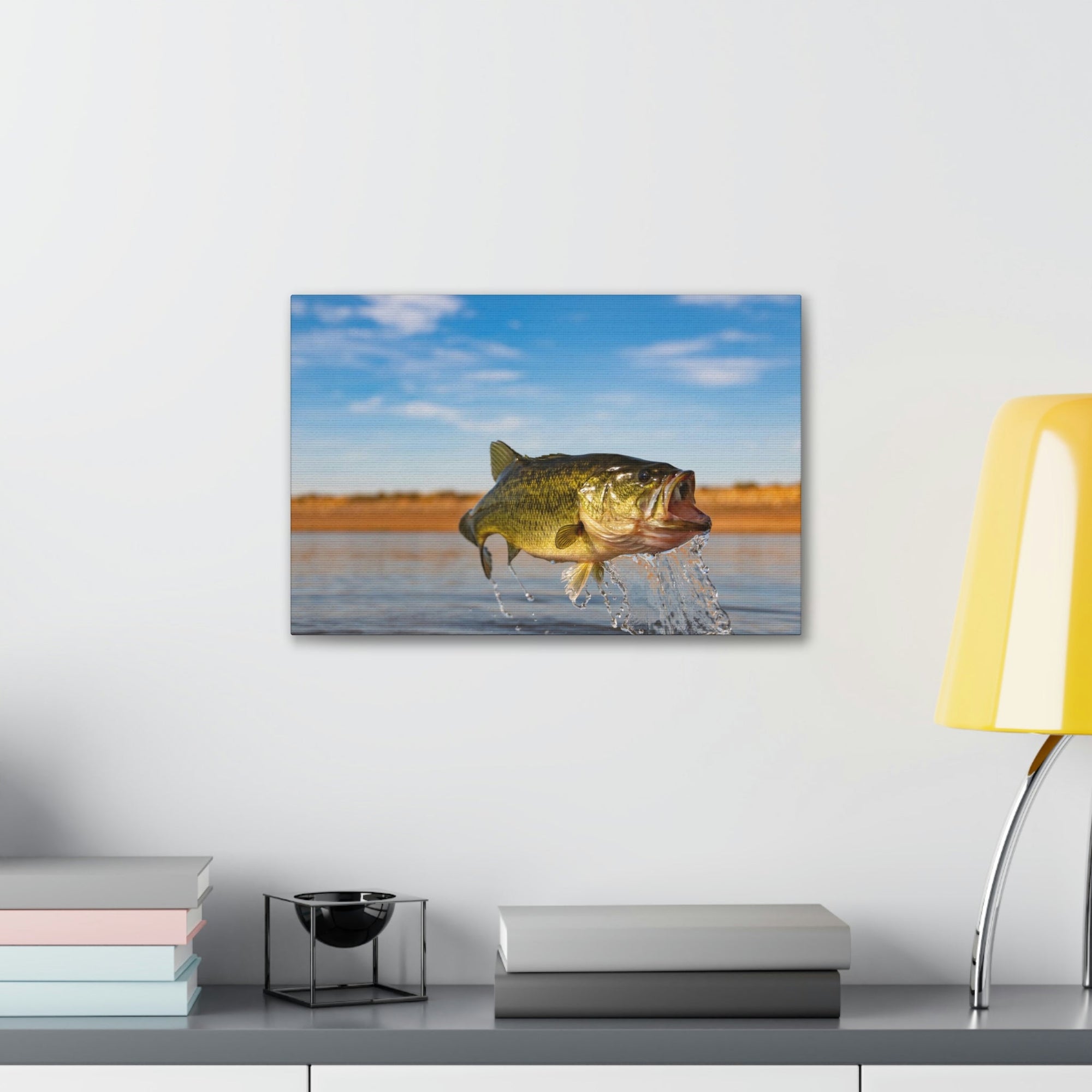 Scripture Walls Bass Hunting Bass on Hunt Print Animal Wall Art Wildlife Canvas Prints Wall Art Ready to Hang Unframed-Express Your Love Gifts