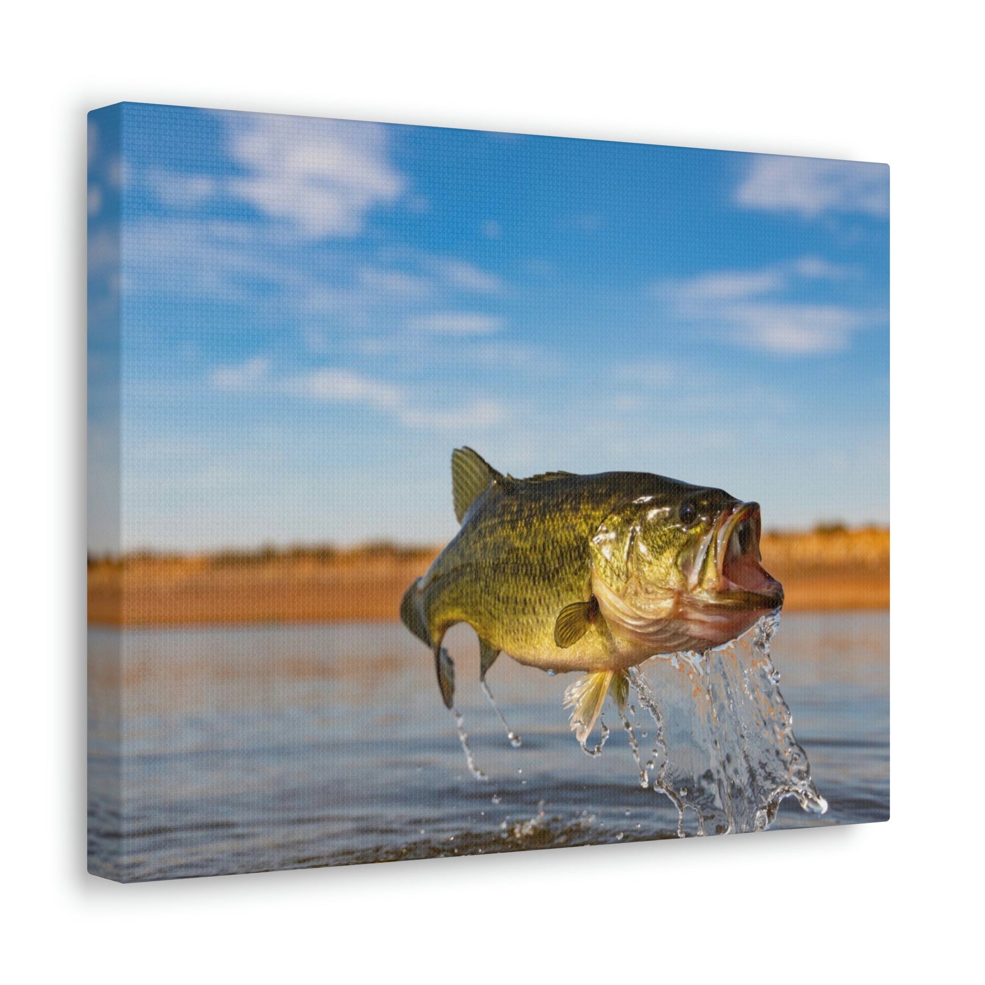 Scripture Walls Bass Hunting Bass on Hunt Print Animal Wall Art Wildlife Canvas Prints Wall Art Ready to Hang Unframed-Express Your Love Gifts