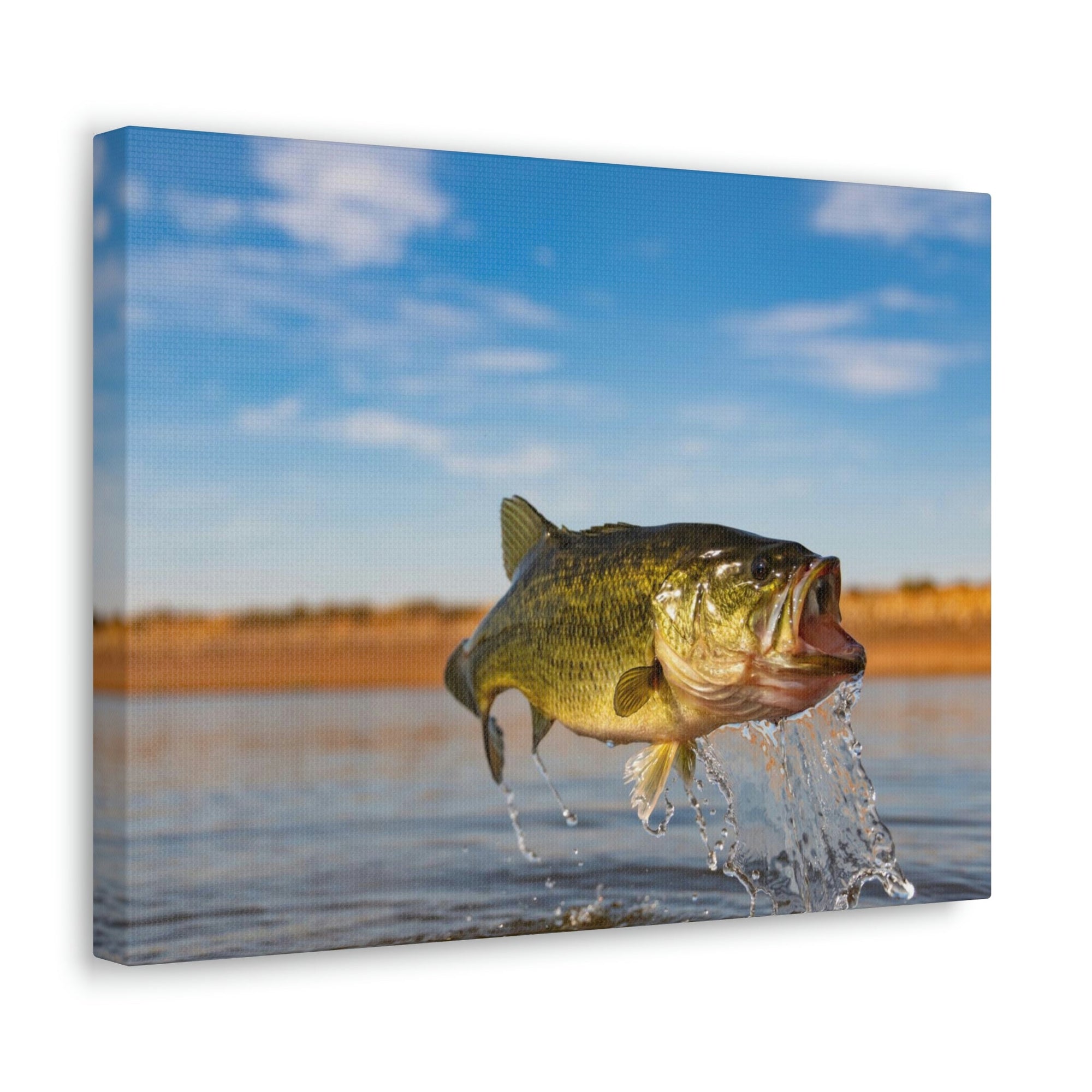 Scripture Walls Bass Hunting Bass on Hunt Print Animal Wall Art Wildlife Canvas Prints Wall Art Ready to Hang Unframed-Express Your Love Gifts