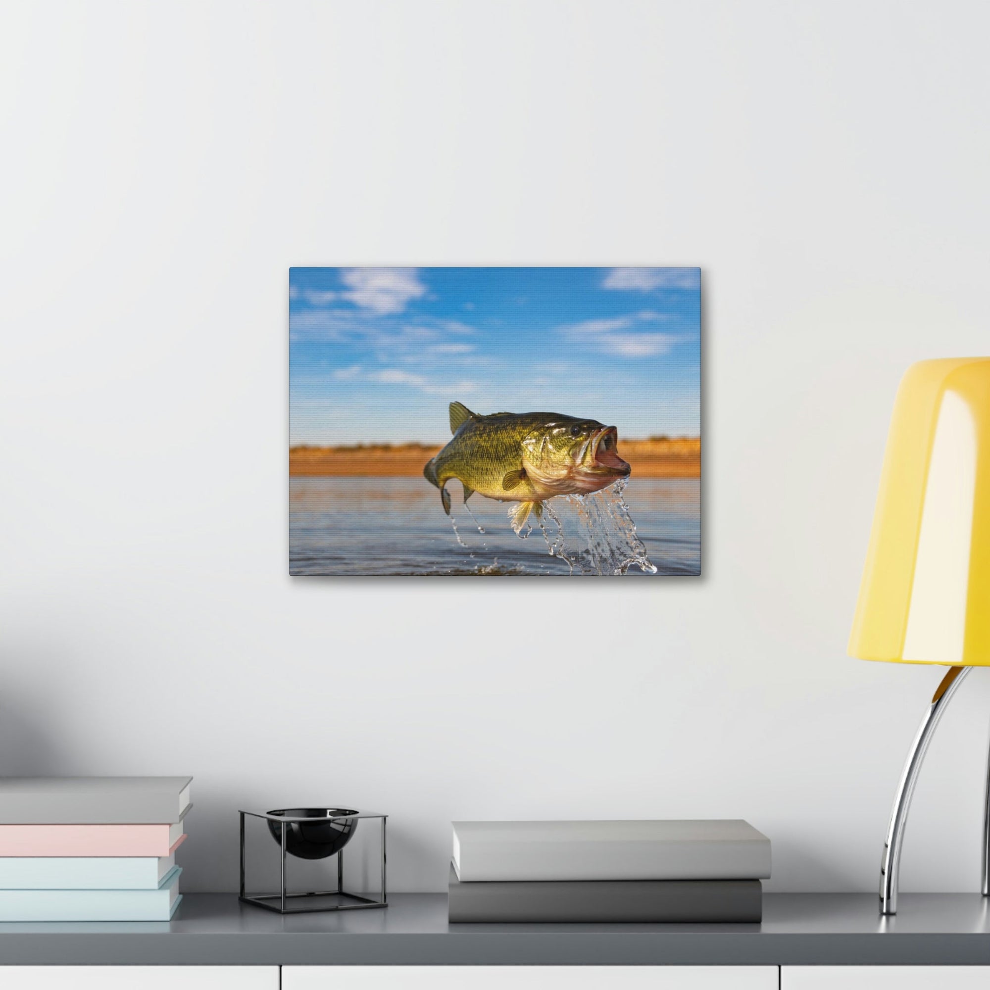 Scripture Walls Bass Hunting Bass on Hunt Print Animal Wall Art Wildlife Canvas Prints Wall Art Ready to Hang Unframed-Express Your Love Gifts