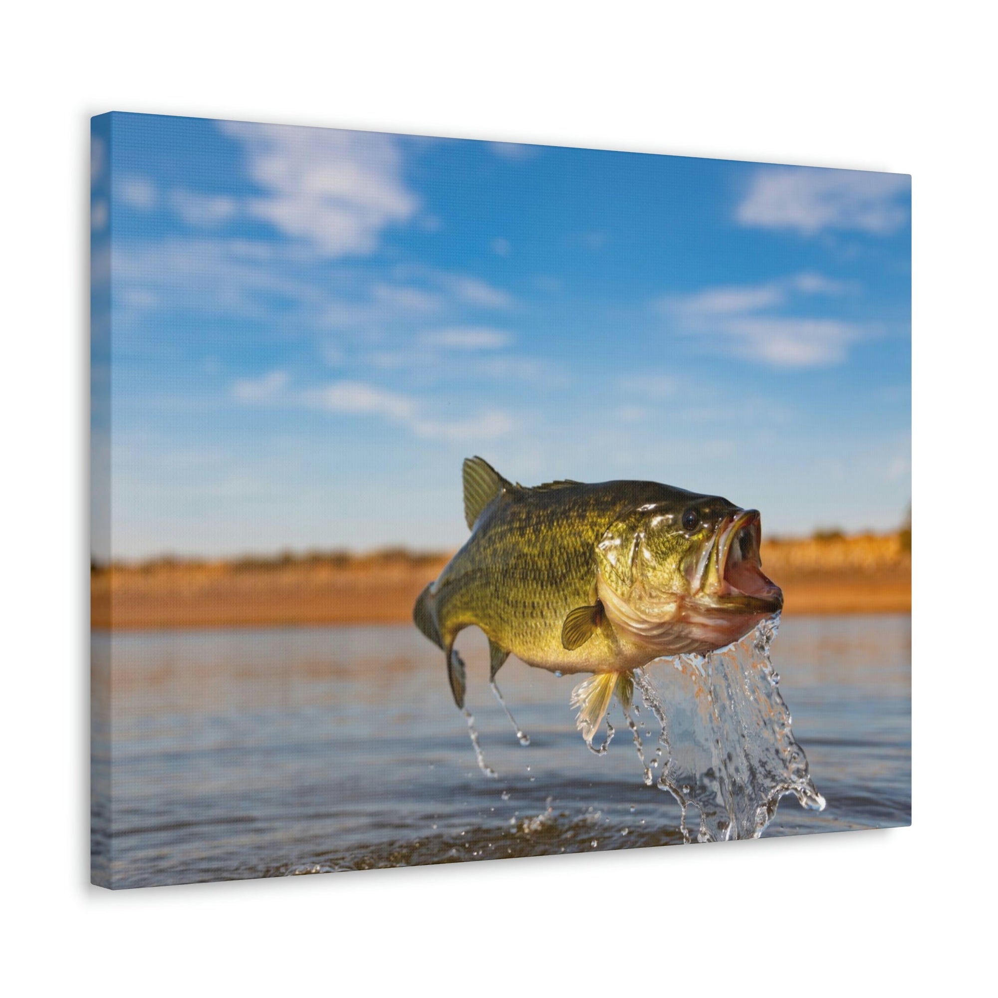 Scripture Walls Bass Hunting Bass on Hunt Print Animal Wall Art Wildlife Canvas Prints Wall Art Ready to Hang Unframed-Express Your Love Gifts