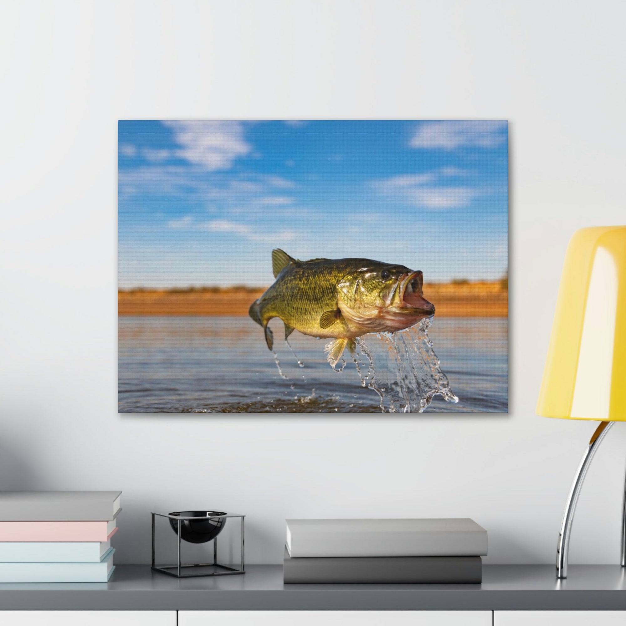 Scripture Walls Bass Hunting Bass on Hunt Print Animal Wall Art Wildlife Canvas Prints Wall Art Ready to Hang Unframed-Express Your Love Gifts