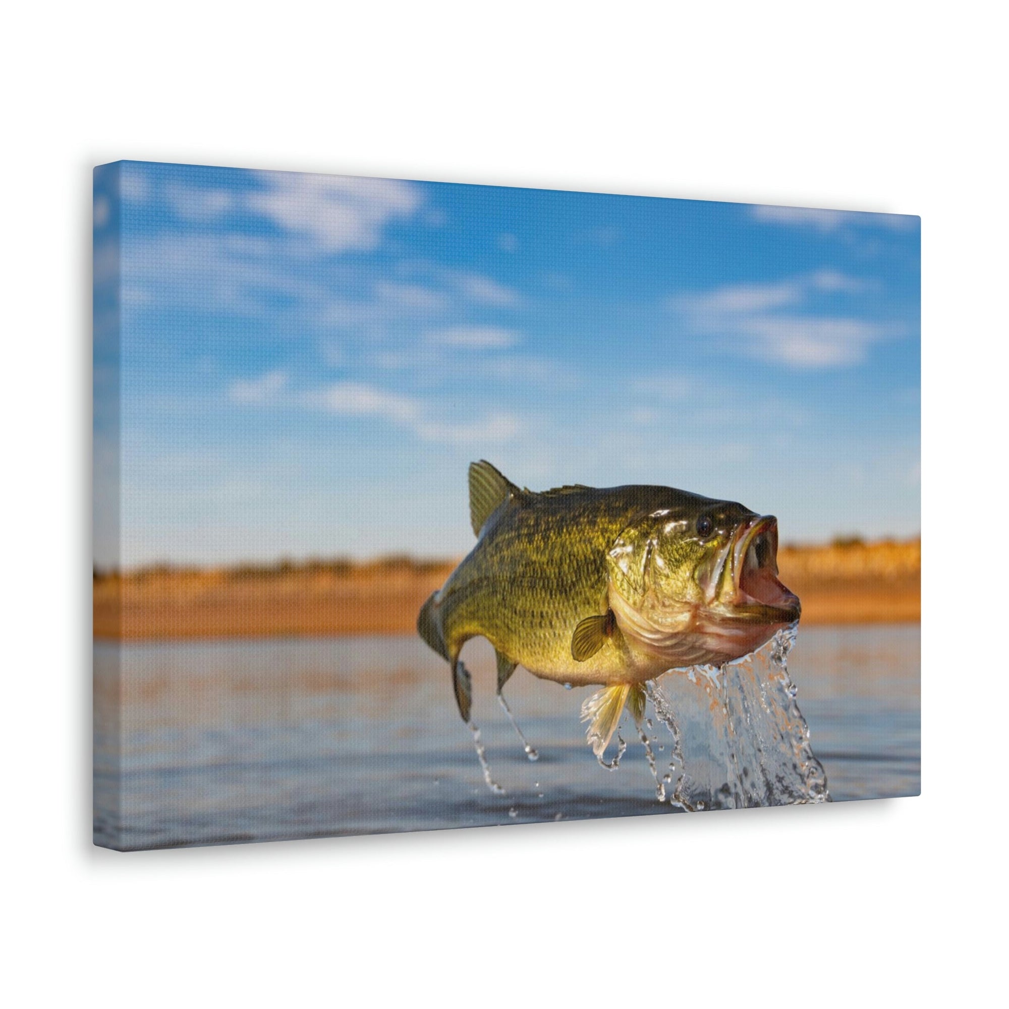 Scripture Walls Bass Hunting Bass on Hunt Print Animal Wall Art Wildlife Canvas Prints Wall Art Ready to Hang Unframed-Express Your Love Gifts