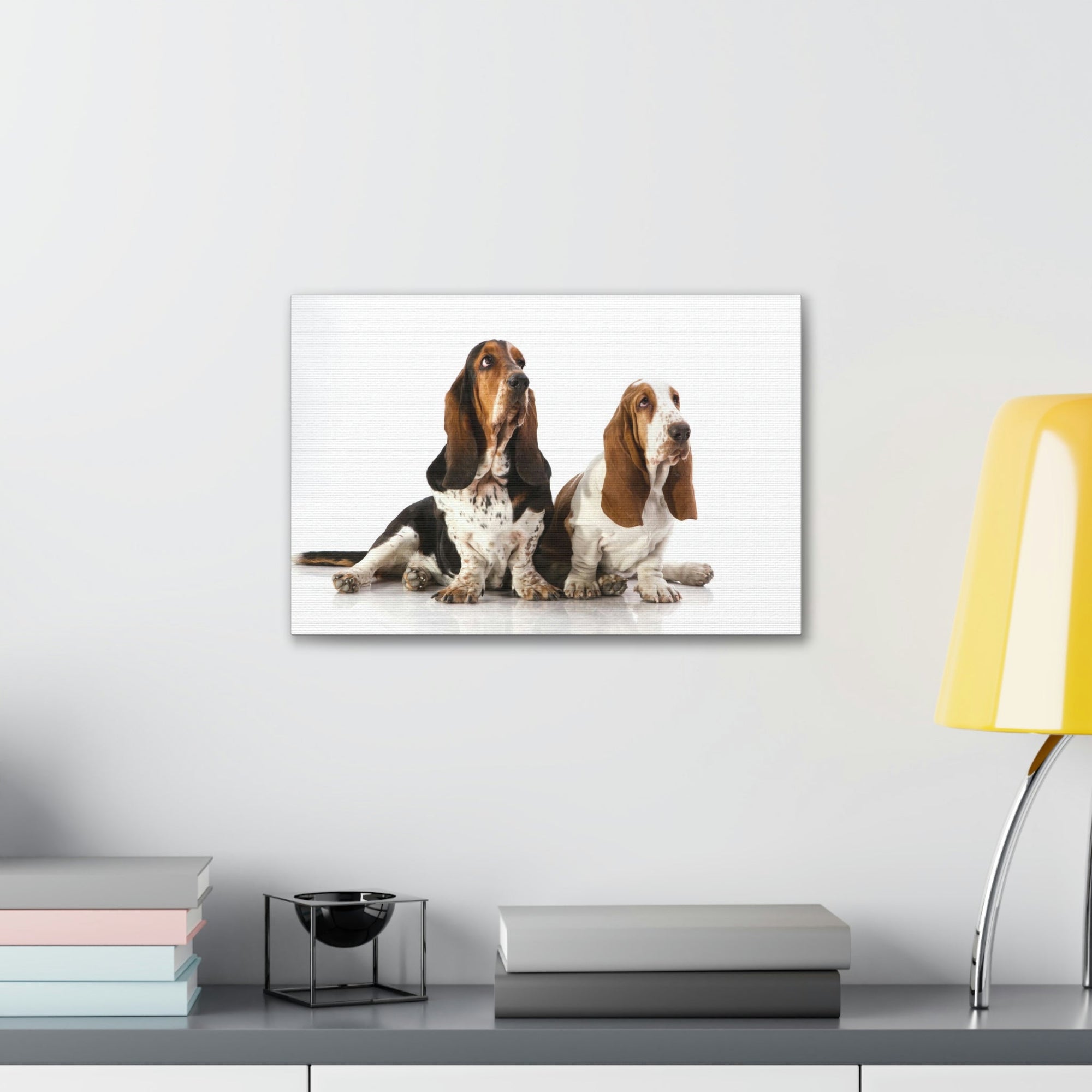 Scripture Walls Basset Hound Couple Basset Hound Troop Print Animal Wall Art Wildlife Canvas Prints Wall Art Ready to Hang Unframed-Express Your Love Gifts