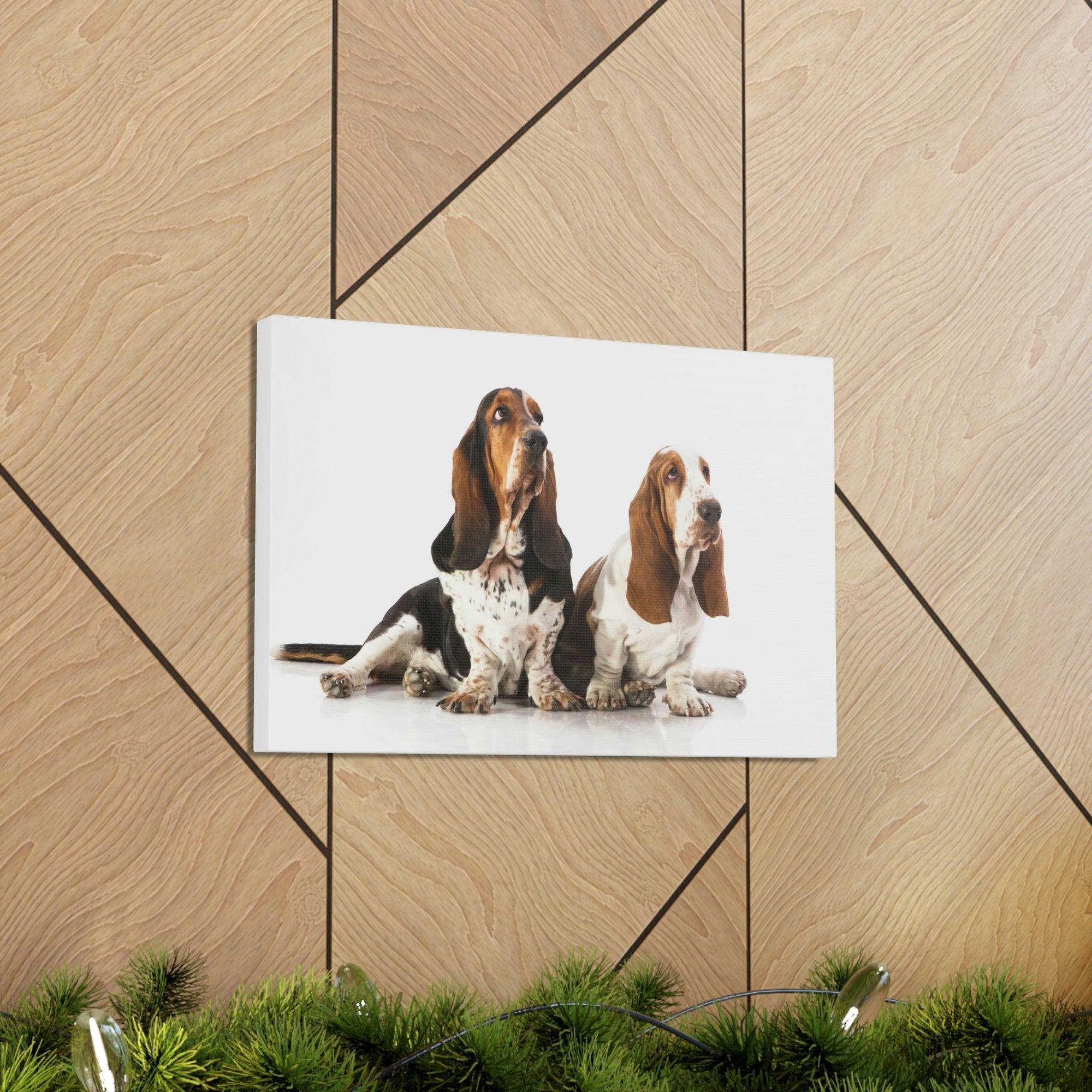 Scripture Walls Basset Hound Couple Basset Hound Troop Print Animal Wall Art Wildlife Canvas Prints Wall Art Ready to Hang Unframed-Express Your Love Gifts