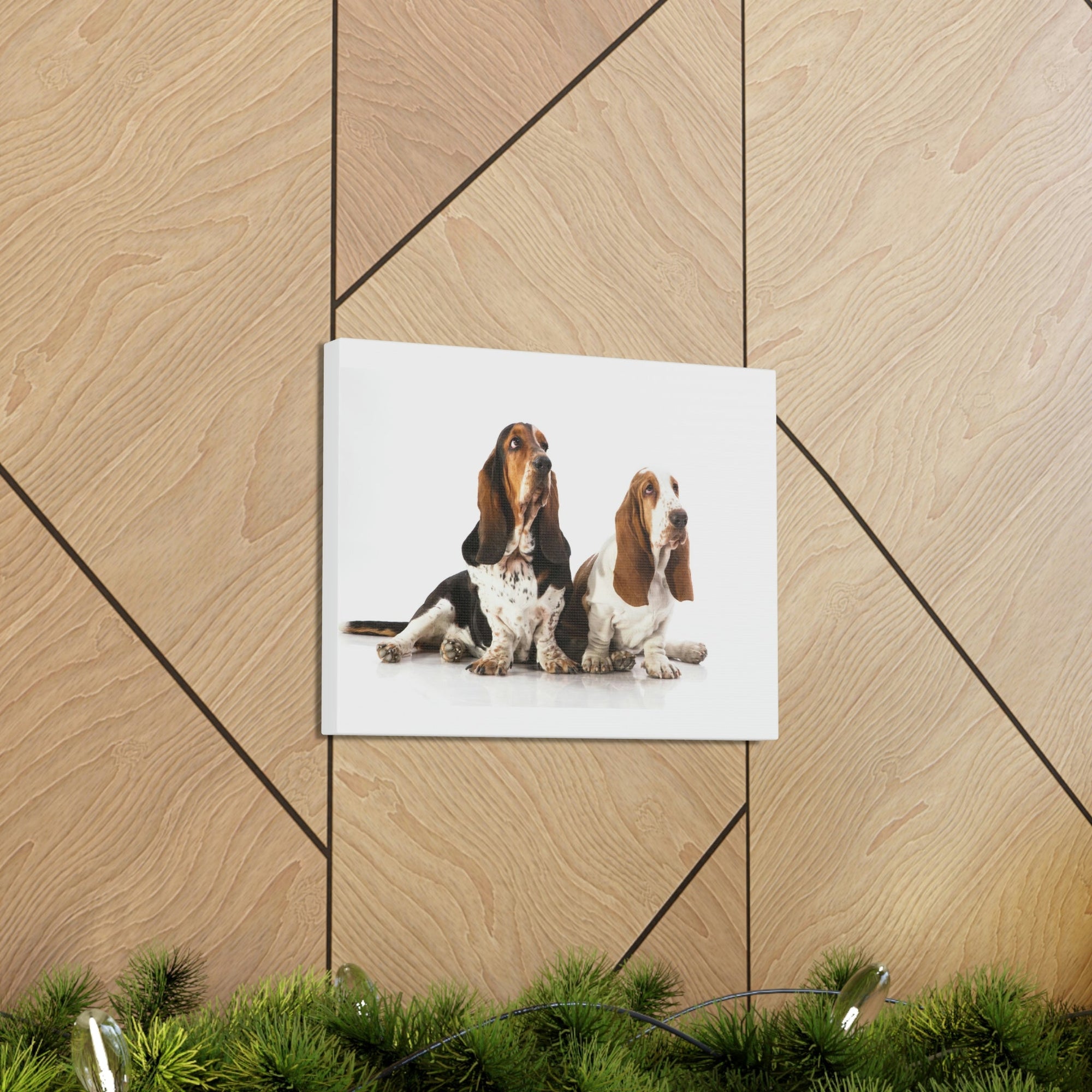 Scripture Walls Basset Hound Couple Basset Hound Troop Print Animal Wall Art Wildlife Canvas Prints Wall Art Ready to Hang Unframed-Express Your Love Gifts