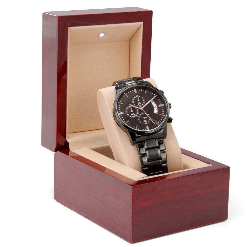 Bearded Daddy Engraved Multifunction Analog Stainless Steel Chronograph Men's Watch W Copper Dial-Express Your Love Gifts