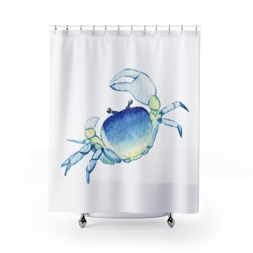 Beautiful Blue Crab Stylish Design 71&quot; x 74&quot; Elegant Waterproof Shower Curtain for a Spa-like Bathroom Paradise Exceptional Craftsmanship-Express Your Love Gifts