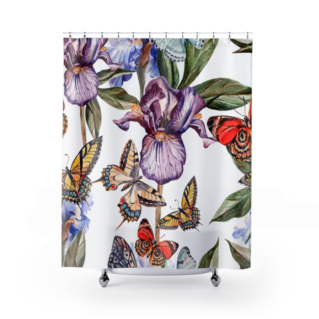 Beautiful Butterfly Flowers Stylish Design 71&quot; x 74&quot; Elegant Waterproof Shower Curtain for a Spa-like Bathroom Paradise Exceptional Craftsmanship-Express Your Love Gifts