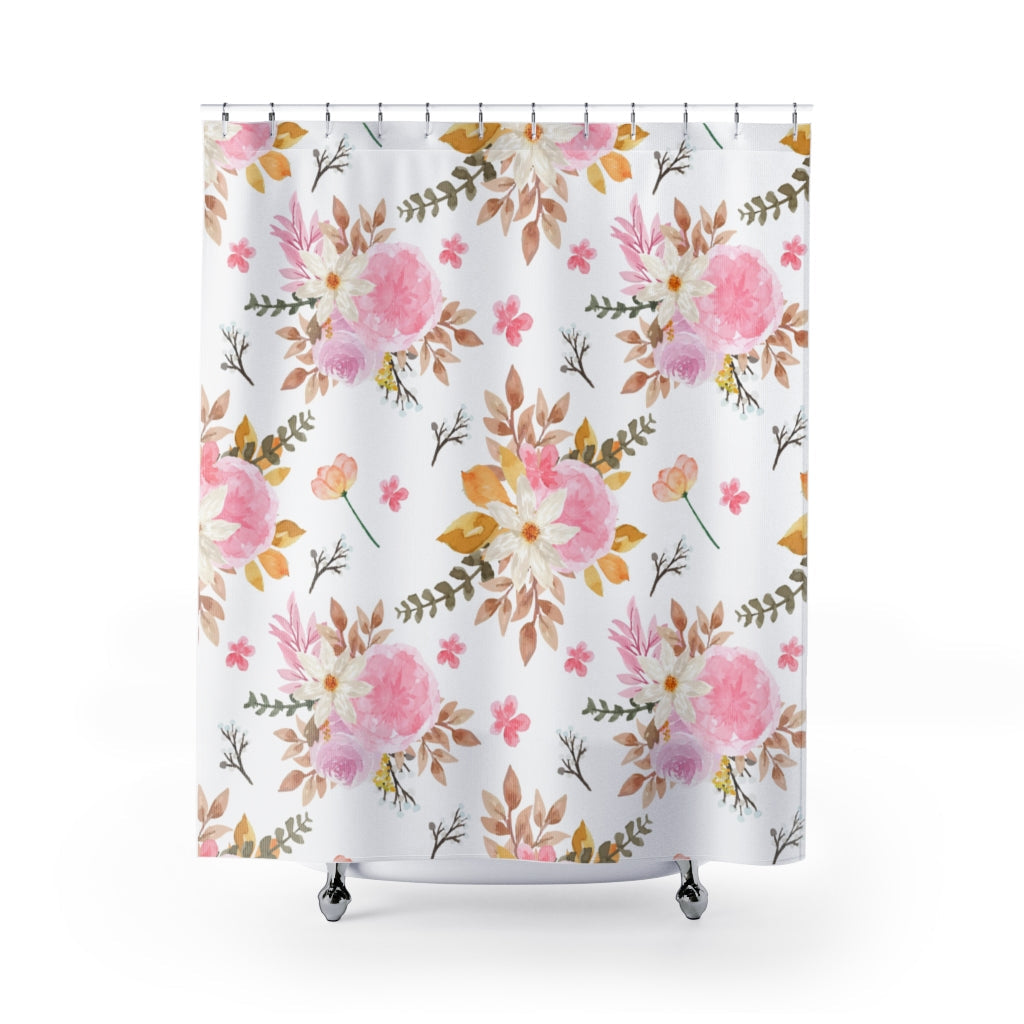 Beautiful Floral Autumn Stylish Design 71" x 74" Elegant Waterproof Shower Curtain for a Spa-like Bathroom Paradise Exceptional Craftsmanship-Express Your Love Gifts