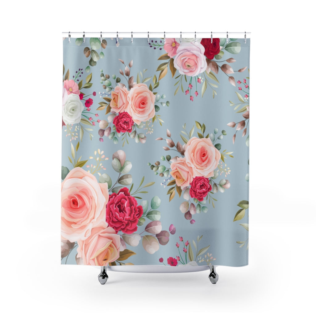 Beautiful Flower And Leaves Stylish Design 71" x 74" Elegant Waterproof Shower Curtain for a Spa-like Bathroom Paradise Exceptional Craftsmanship-Express Your Love Gifts