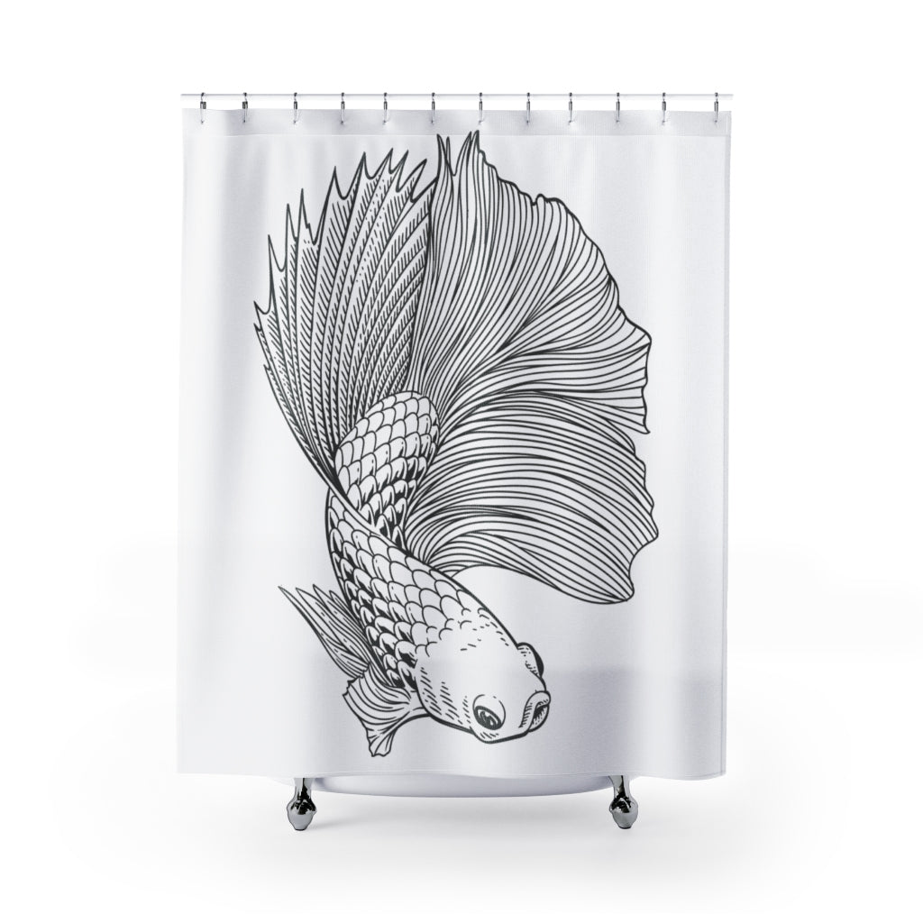 Beautiful Siamese Fish Stylish Design 71&quot; x 74&quot; Elegant Waterproof Shower Curtain for a Spa-like Bathroom Paradise Exceptional Craftsmanship-Express Your Love Gifts