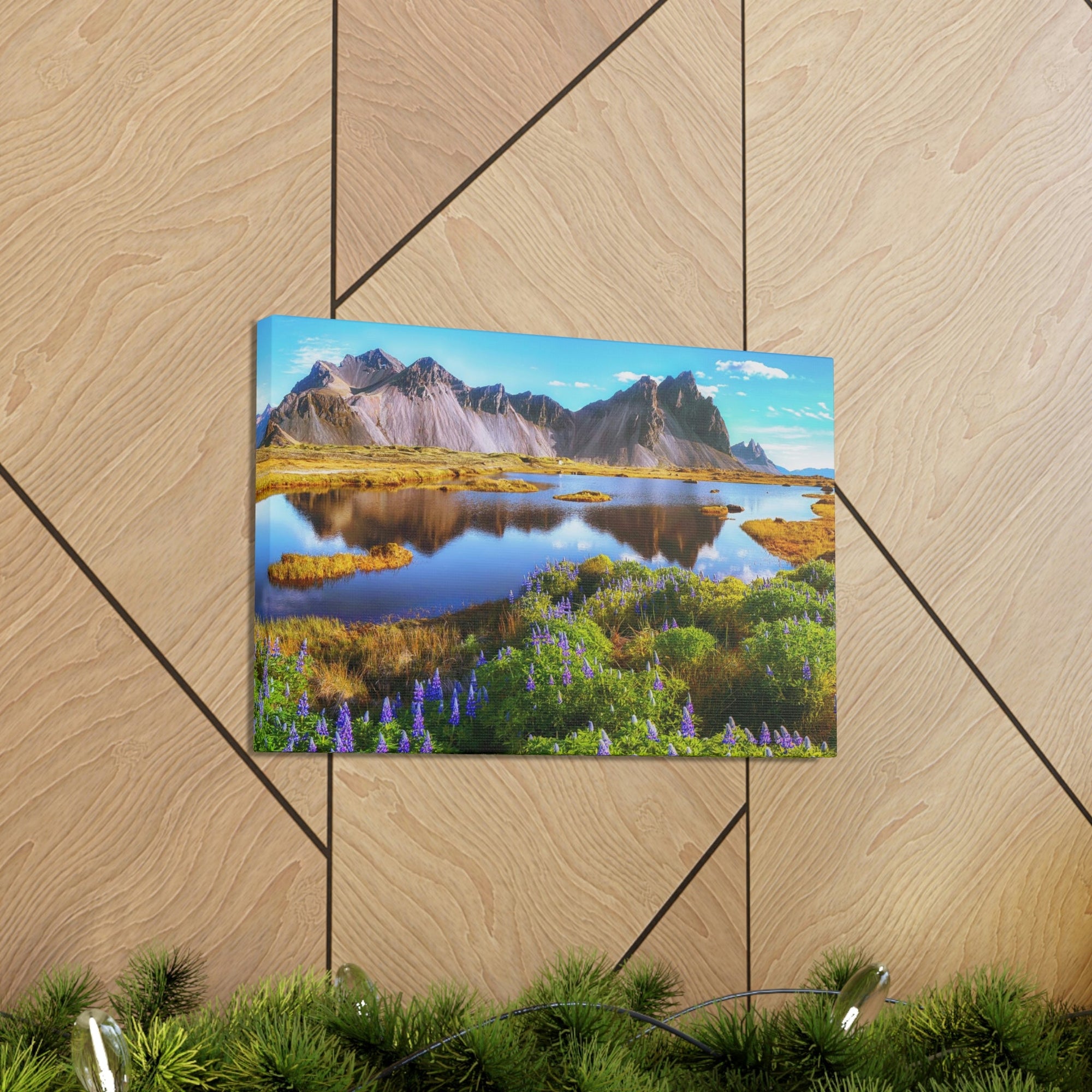 Beautiful Sunny Day Scene Beautiful And Lupine Flowers Beauty Nature Scene Stunning Wild Wall Art Ready to Hang Unframed-Express Your Love Gifts