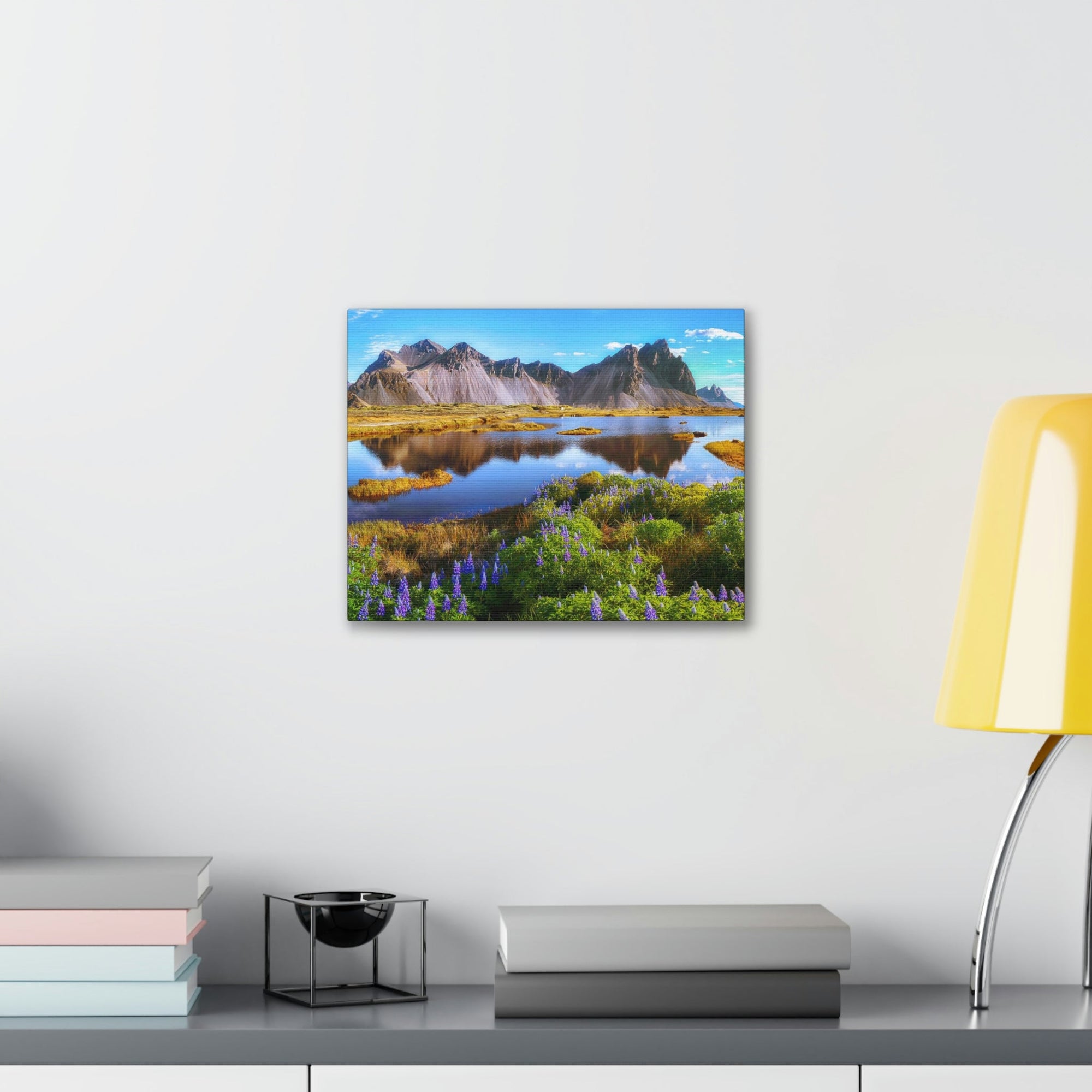 Beautiful Sunny Day Scene Beautiful And Lupine Flowers Beauty Nature Scene Stunning Wild Wall Art Ready to Hang Unframed-Express Your Love Gifts