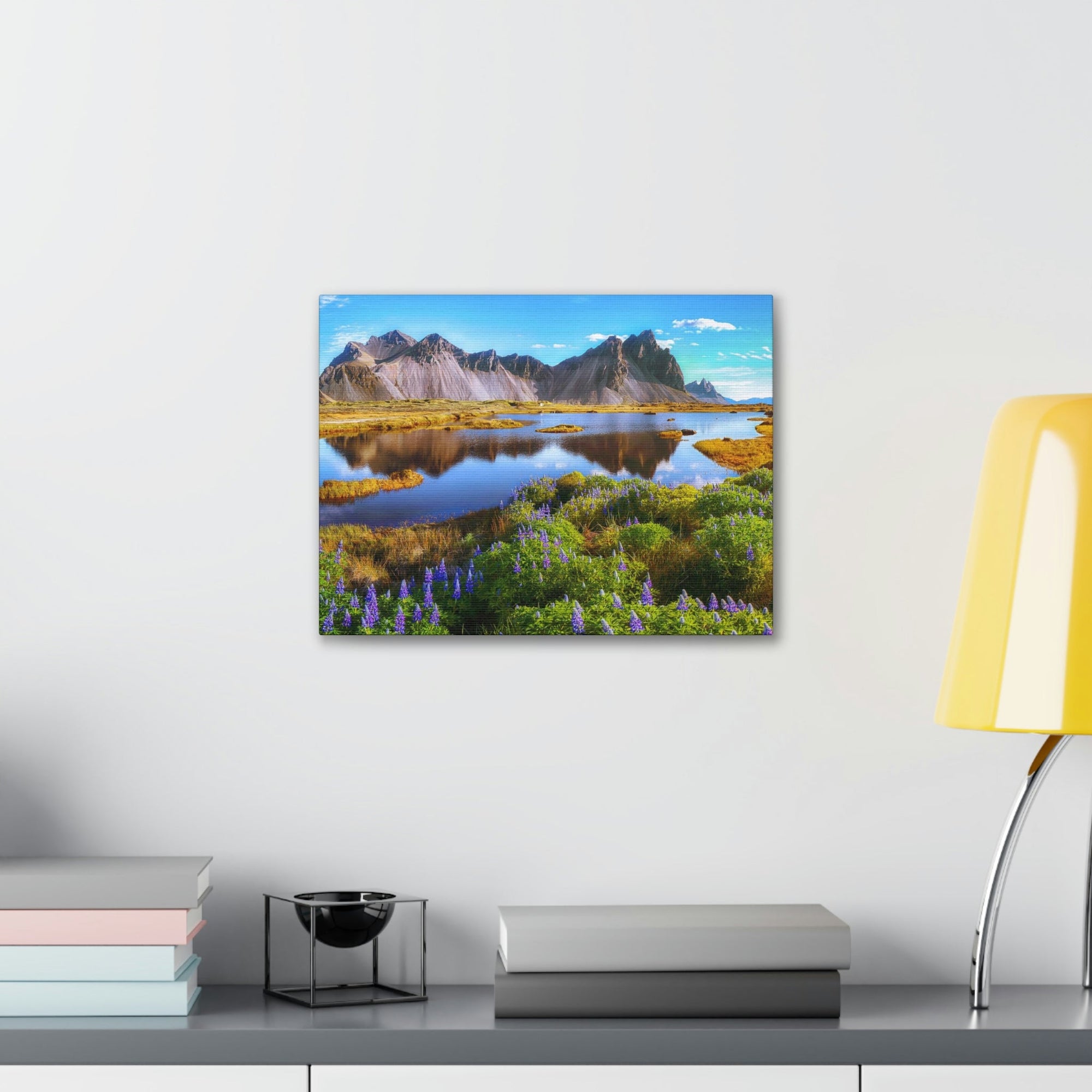 Beautiful Sunny Day Scene Beautiful And Lupine Flowers Beauty Nature Scene Stunning Wild Wall Art Ready to Hang Unframed-Express Your Love Gifts