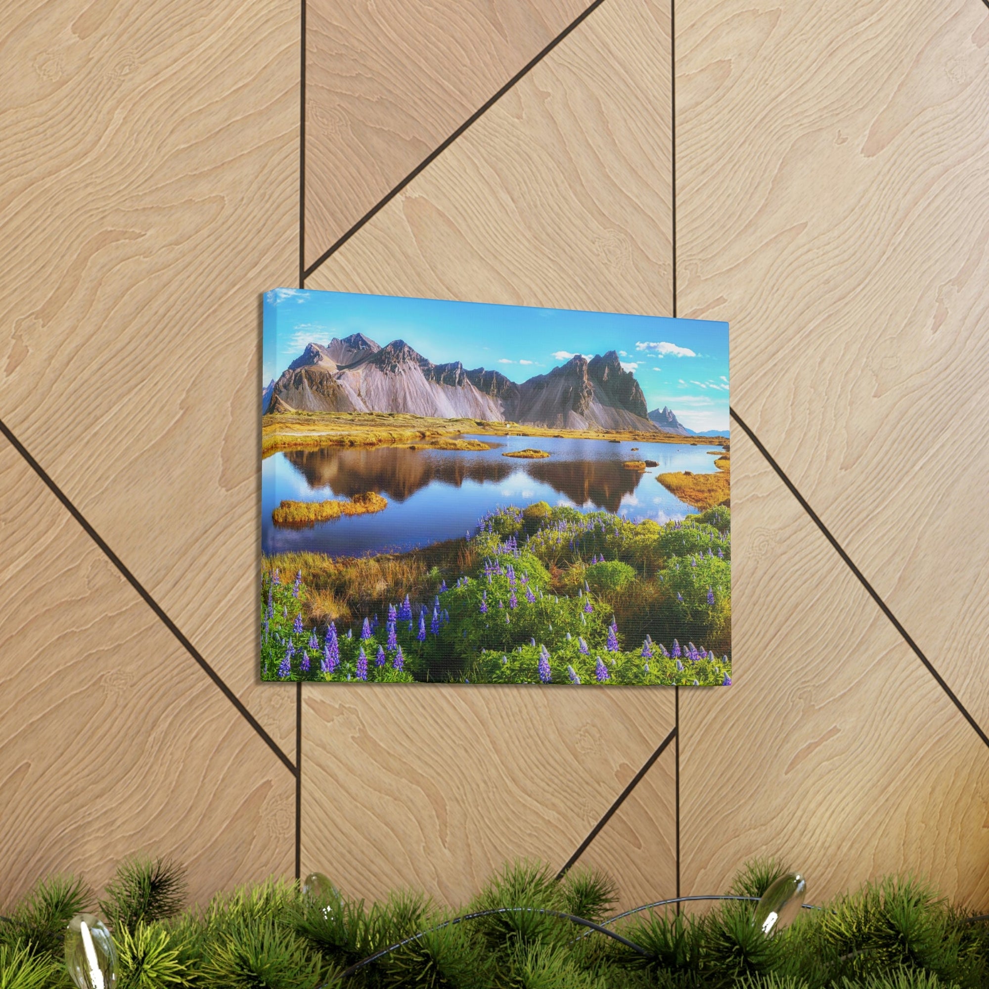 Beautiful Sunny Day Scene Beautiful And Lupine Flowers Beauty Nature Scene Stunning Wild Wall Art Ready to Hang Unframed-Express Your Love Gifts