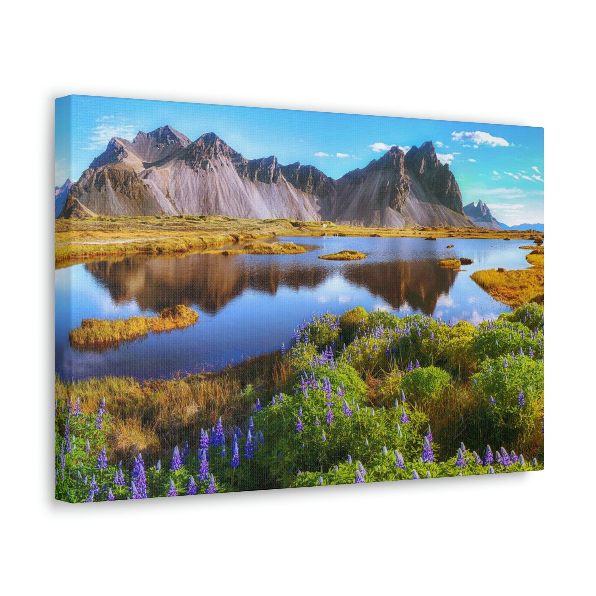 Beautiful Sunny Day Scene Beautiful And Lupine Flowers Beauty Nature Scene Stunning Wild Wall Art Ready to Hang Unframed-Express Your Love Gifts