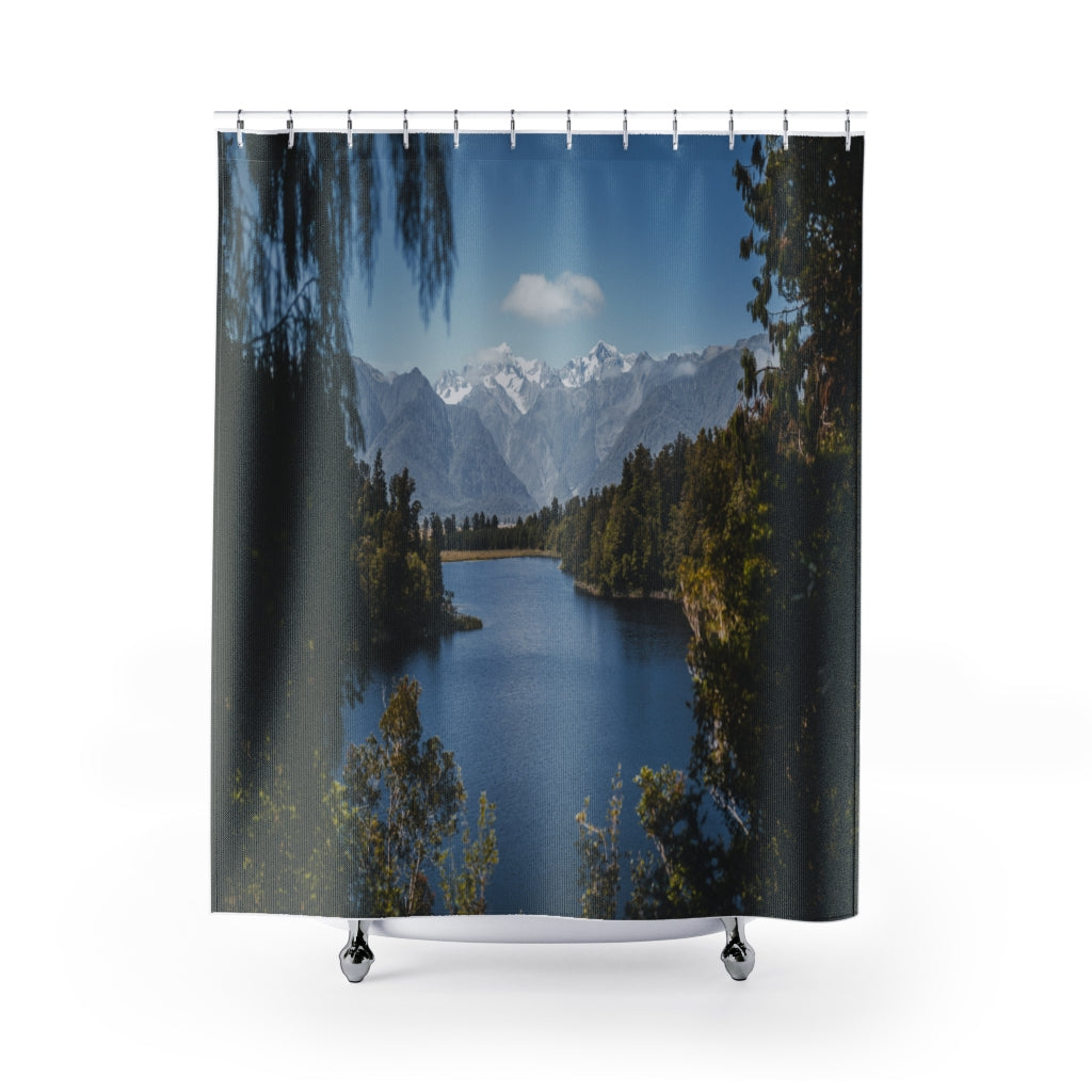 Beautiful View Lake Stylish Design 71" x 74" Elegant Waterproof Shower Curtain for a Spa-like Bathroom Paradise Exceptional Craftsmanship-Express Your Love Gifts