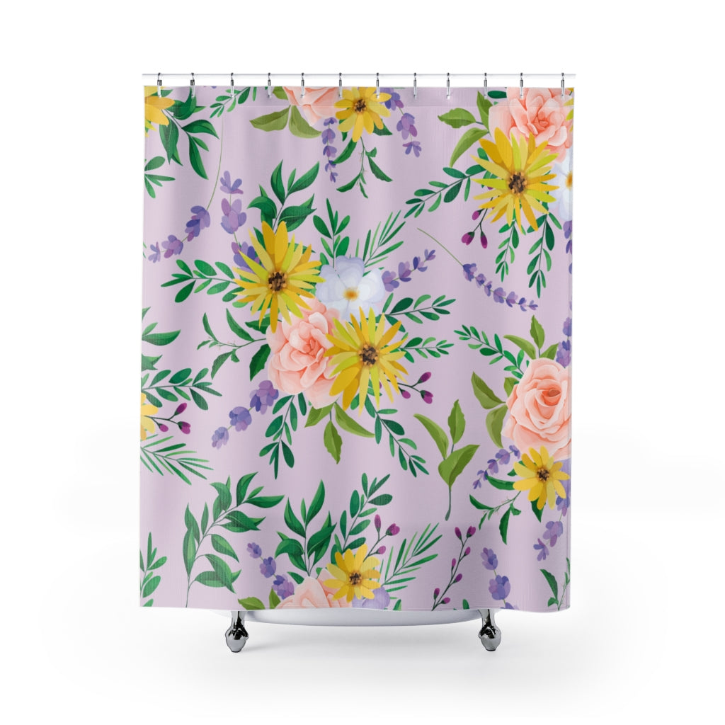 Beautiful Wild Flowers Stylish Design 71&quot; x 74&quot; Elegant Waterproof Shower Curtain for a Spa-like Bathroom Paradise Exceptional Craftsmanship-Express Your Love Gifts