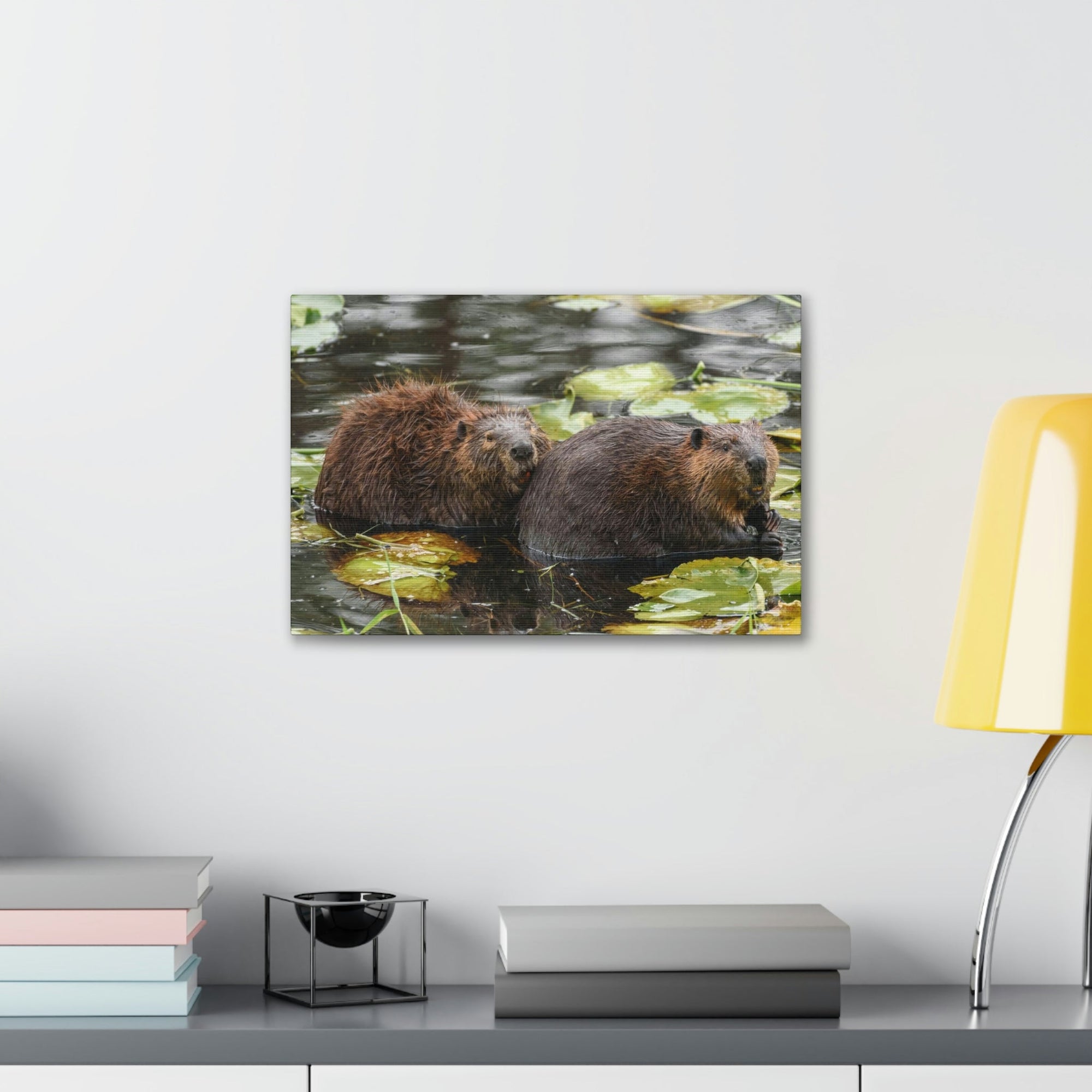 Scripture Walls Beaver Couple Beaver Troop Print Animal Wall Art Wildlife Canvas Prints Wall Art Ready to Hang Unframed-Express Your Love Gifts