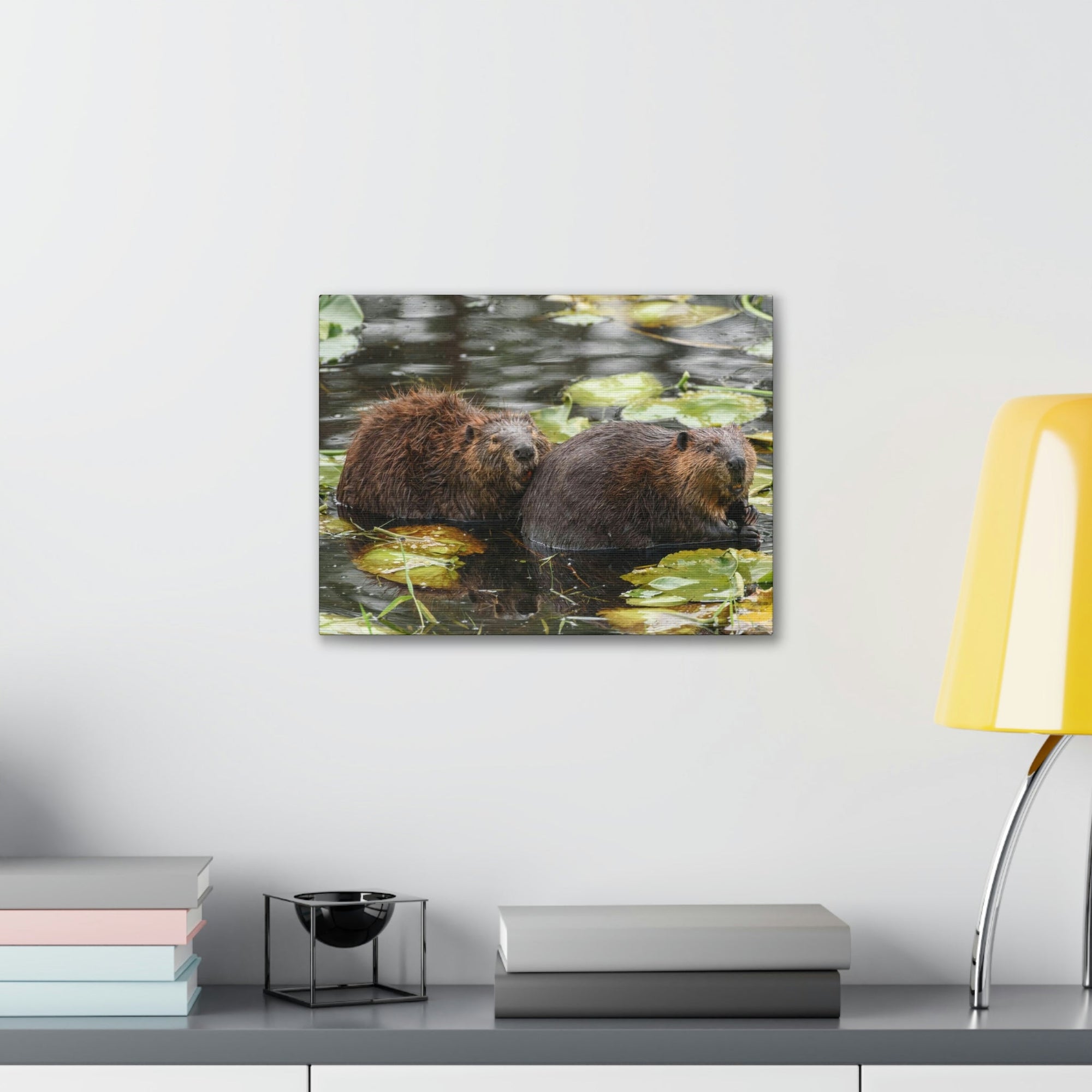 Scripture Walls Beaver Couple Beaver Troop Print Animal Wall Art Wildlife Canvas Prints Wall Art Ready to Hang Unframed-Express Your Love Gifts