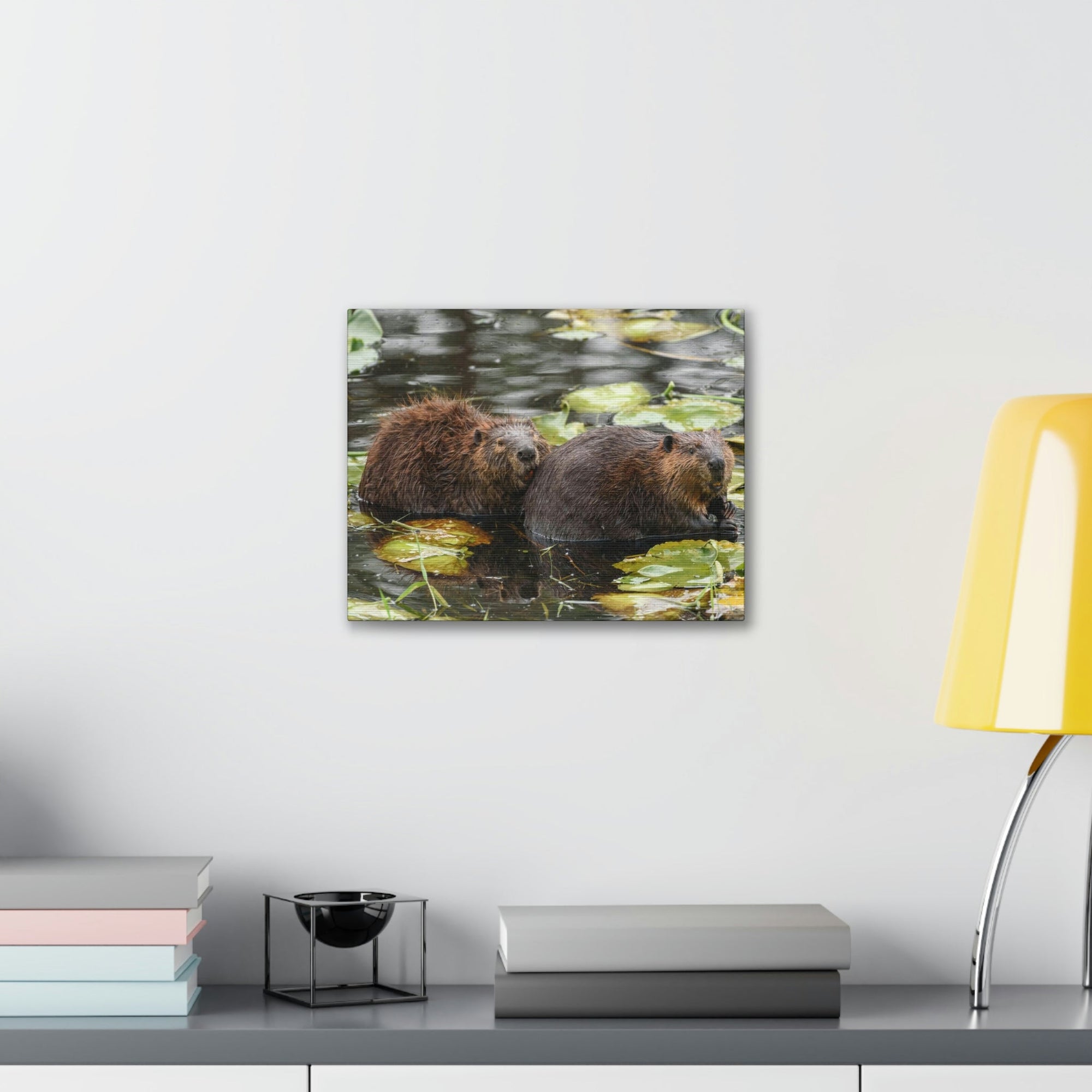 Scripture Walls Beaver Couple Beaver Troop Print Animal Wall Art Wildlife Canvas Prints Wall Art Ready to Hang Unframed-Express Your Love Gifts