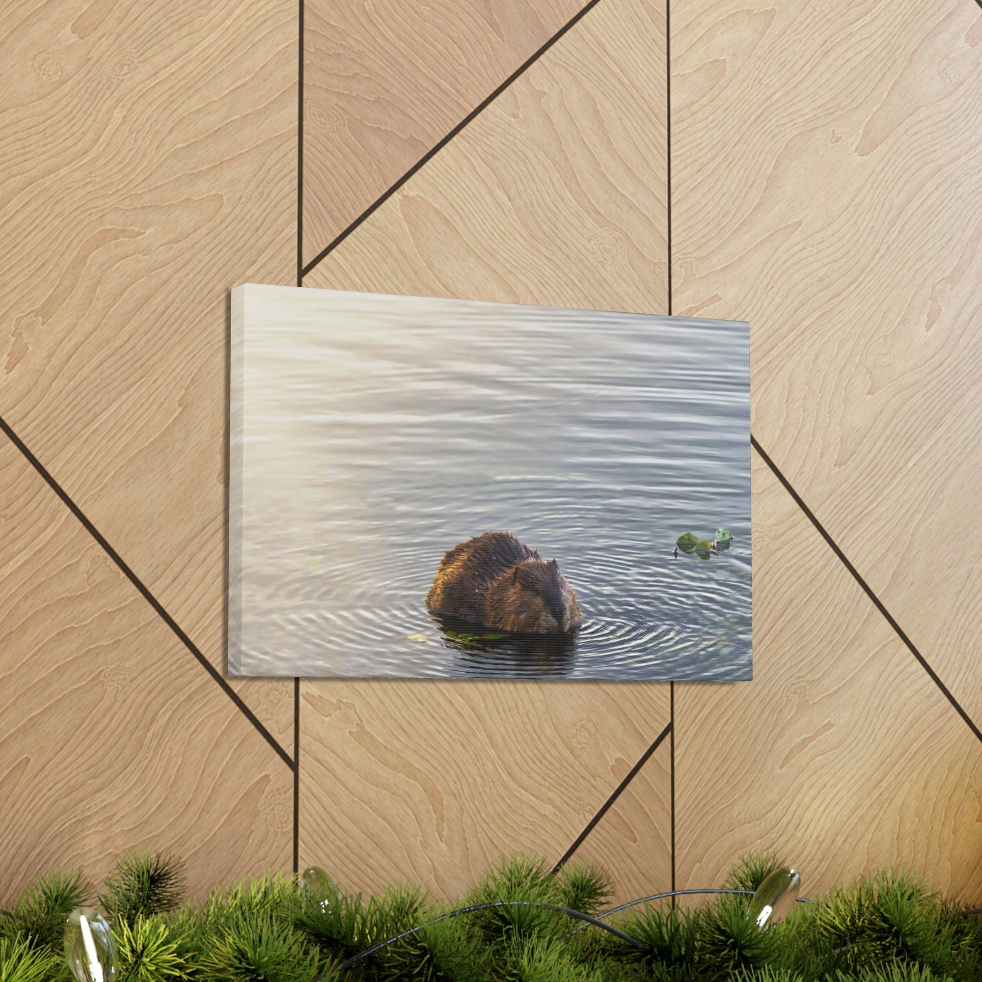 Scripture Walls Beaver Hunting Beaver on Hunt Print Animal Wall Art Wildlife Canvas Prints Wall Art Ready to Hang Unframed-Express Your Love Gifts