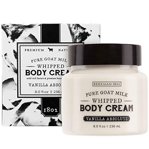 Beekman 1802 Whipped Body Cream Vanilla Absolute Goat Milk Body Butter Daily Hydration for Dry Skin - Naturally Exfoliating Body Cream - Good for Sensitive Skin - Goat Milk Bodycare - 8 oz-Express Your Love Gifts