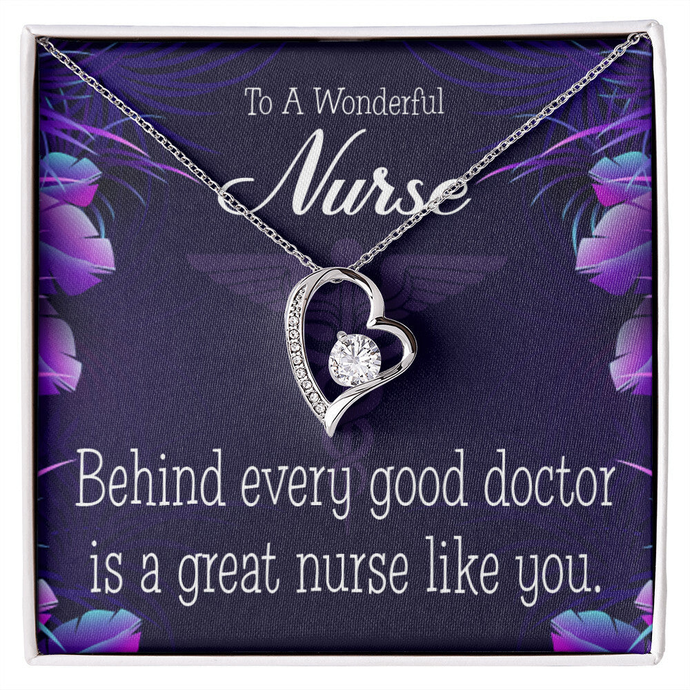 Behind Every Doctor Healthcare Medical Worker Nurse Appreciation Gift Forever Necklace w Message Card-Express Your Love Gifts