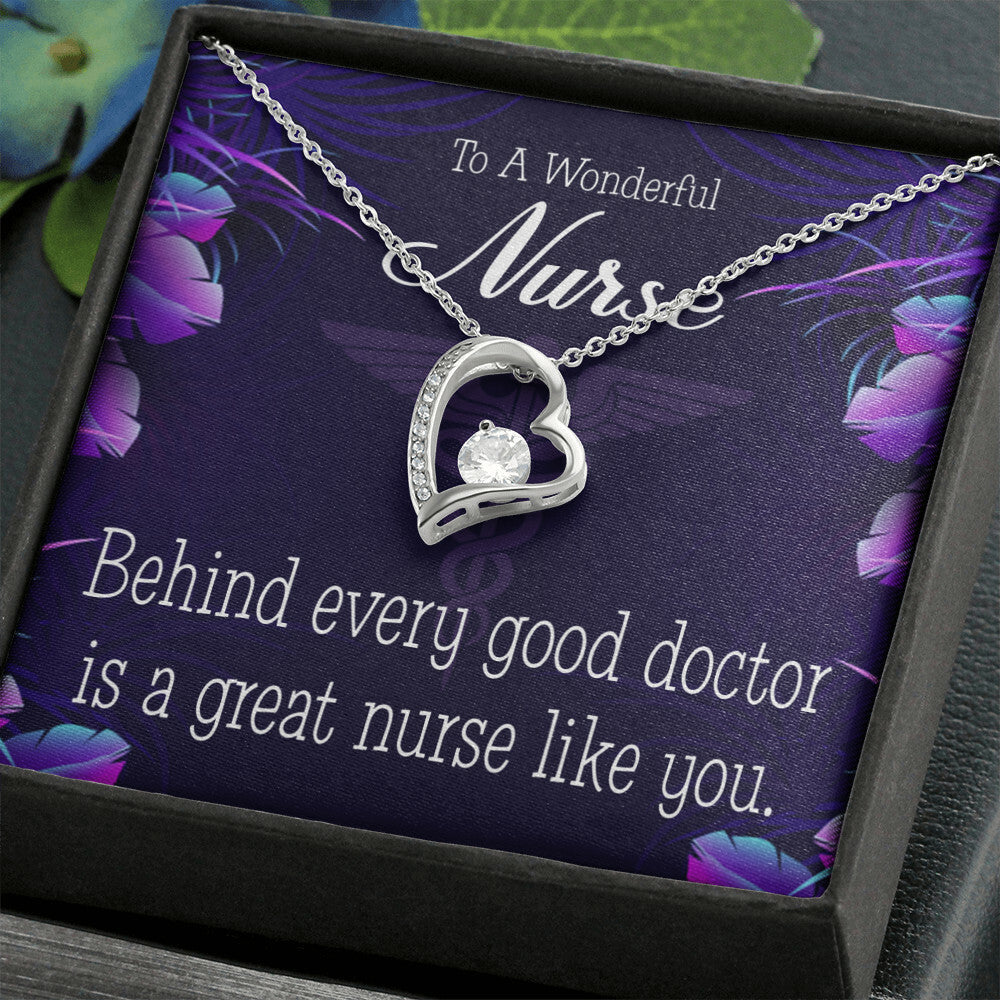 Behind Every Doctor Healthcare Medical Worker Nurse Appreciation Gift Forever Necklace w Message Card-Express Your Love Gifts