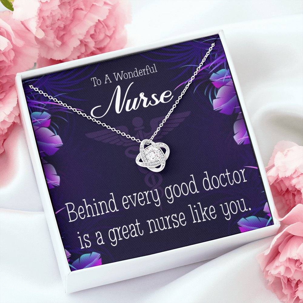 Behind Every Doctor Healthcare Medical Worker Nurse Appreciation Gift Infinity Knot Necklace Message Card-Express Your Love Gifts