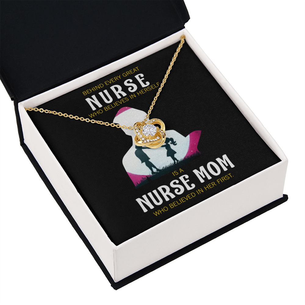 Behind Every Mom Healthcare Medical Worker Nurse Appreciation Gift Nurse Infinity Knot Necklace Message Card-Express Your Love Gifts