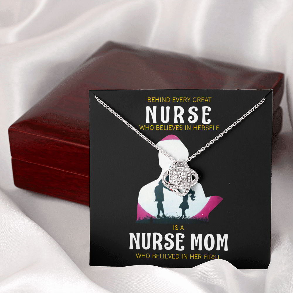 Behind Every Mom Healthcare Medical Worker Nurse Appreciation Gift Nurse Infinity Knot Necklace Message Card-Express Your Love Gifts